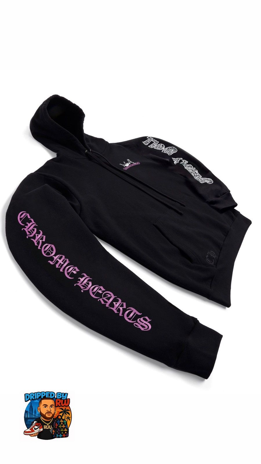 Chrome Hearts × Deadly Doll Chrome Hearts Deadly Doll Pullover Hoodie Black Pink Size M Size US M / EU 48-50 / 2 - 2 Thumbnail
