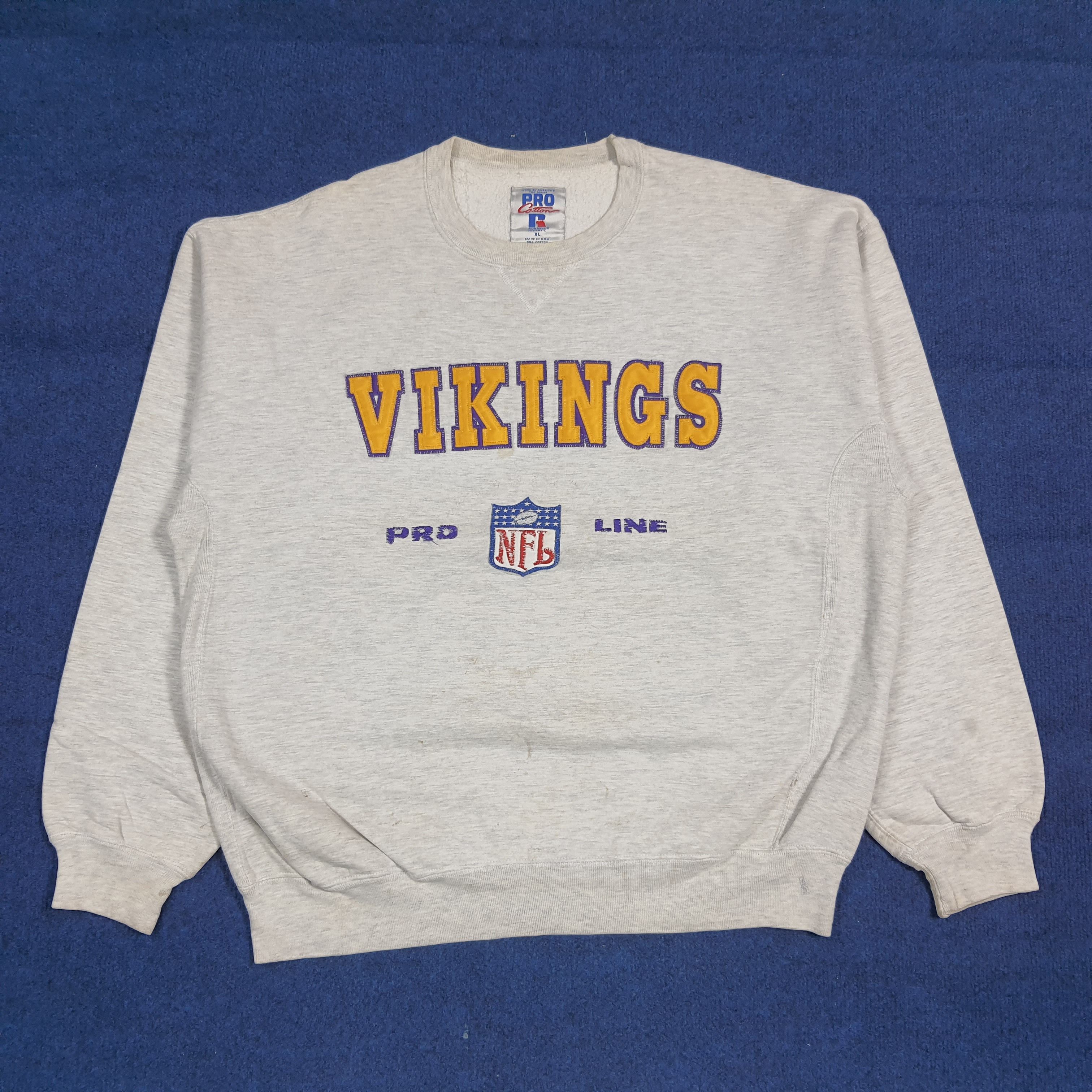 Russell Athletic Vintage 90s NFL Russell Minnesota Vikings Sweatshirt C286N2 Size US XL / EU 56 / 4 - 1 Thumbnail