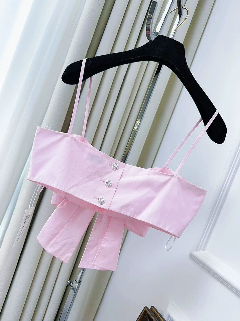 Chanel Chanel Pink Bow Camellia Strapless Top Size M / US 6-8 / IT 42-44 - 2 Thumbnail