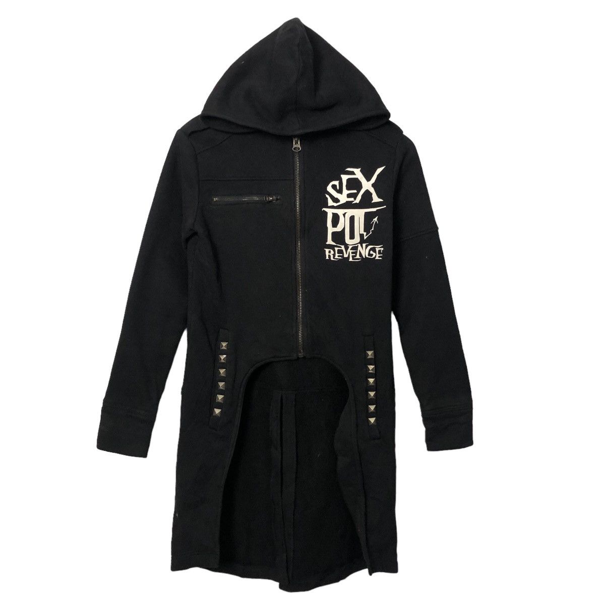 Seditionaries Vintage Sex Pot Revenge Punk Big Print Zipped Hoodie Fashion Size S / US 4 / IT 40 - 2 Thumbnail
