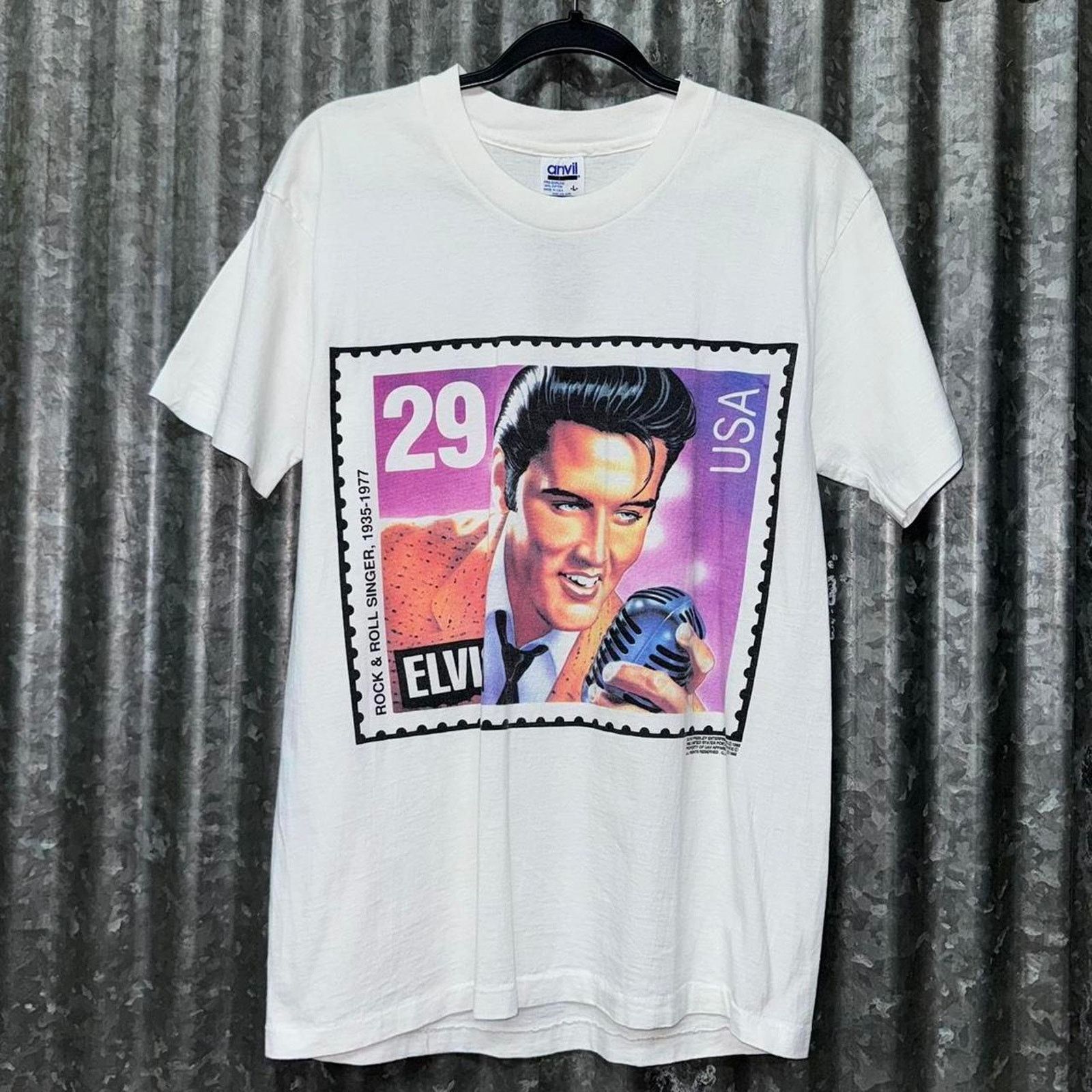 Anvil Vintage 90s elvis presley t-shirt Size US L / EU 52-54 / 3 - 1 Thumbnail