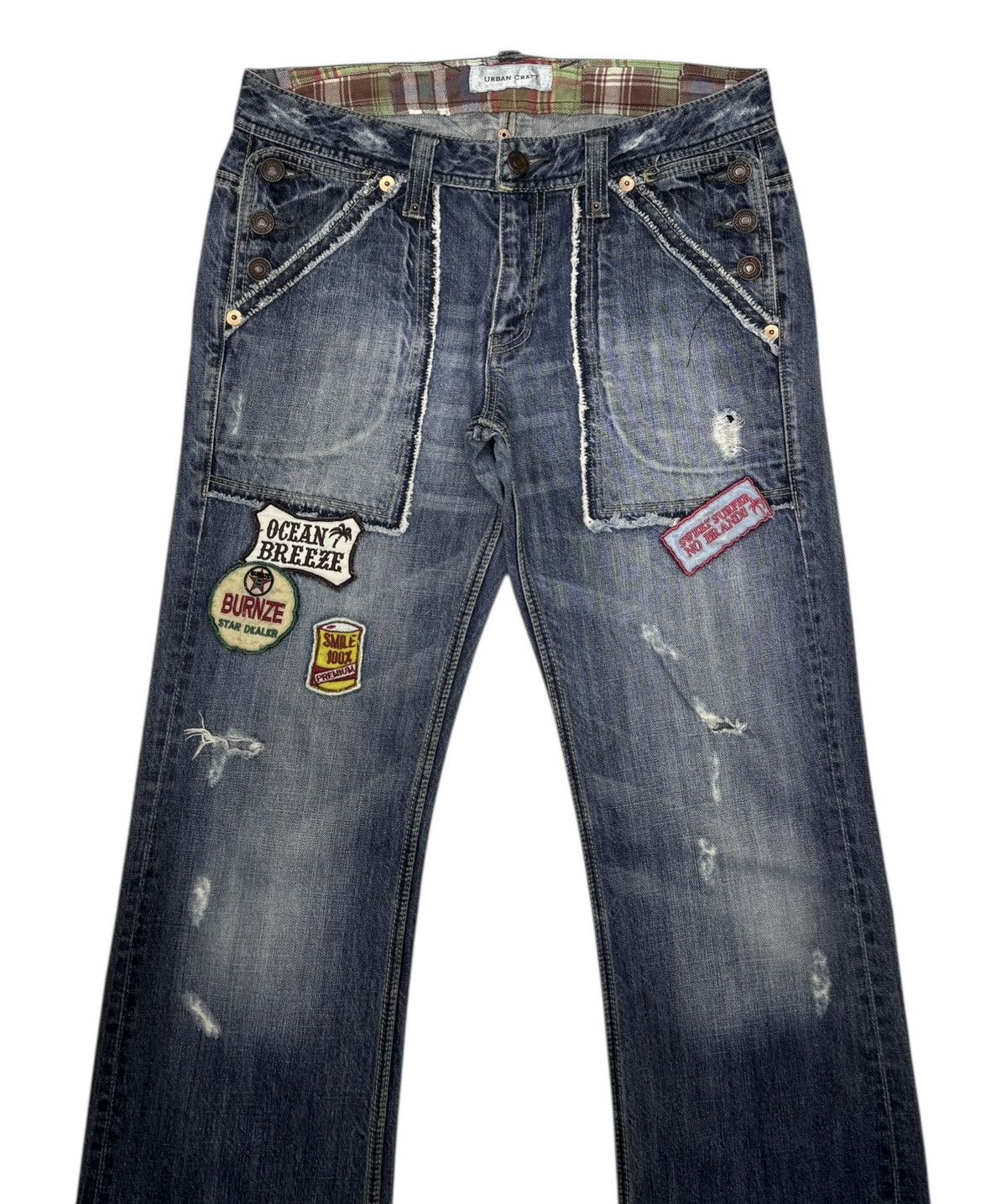 Hysteric Glamour Vintage Flared Jeans Urban Craft Patches Jeans Size US 32 / EU 48 - 2 Thumbnail