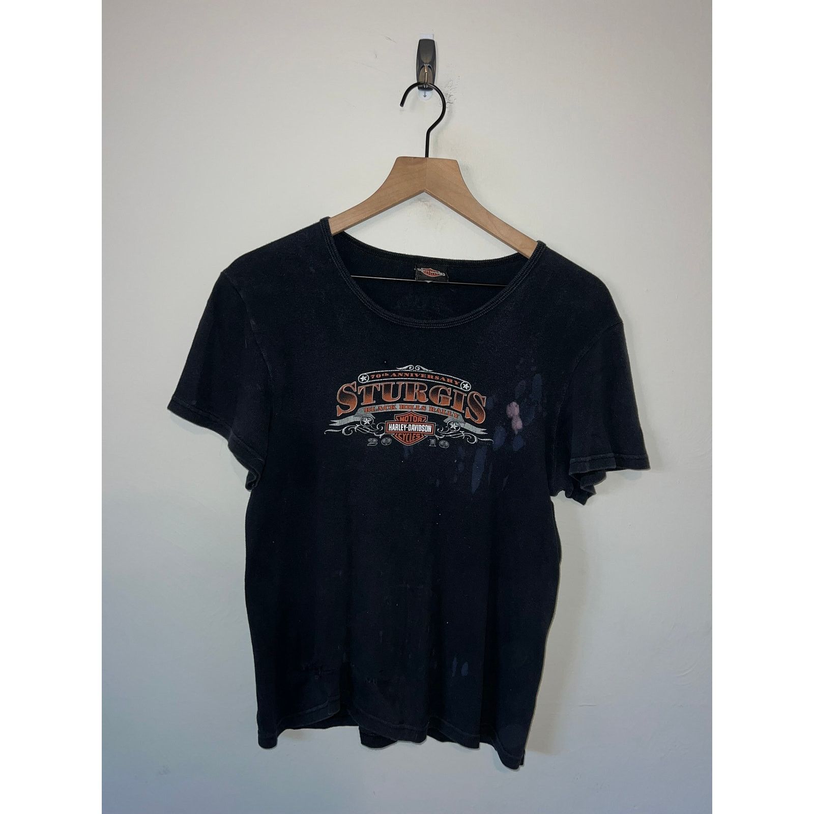 Harley Davidson Womens Harley Davidson Top Sturgis Hills Thrashed Stained L Size L / US 10 / IT 46 - 1 Thumbnail