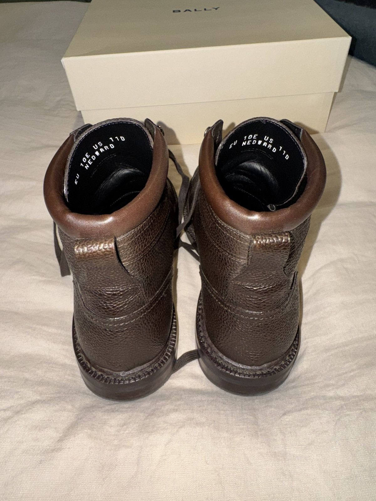Bally Bally Nedward Brown Pebbled Leather Boots 10UK/11US Size US 11 / EU 44 - 4 Thumbnail