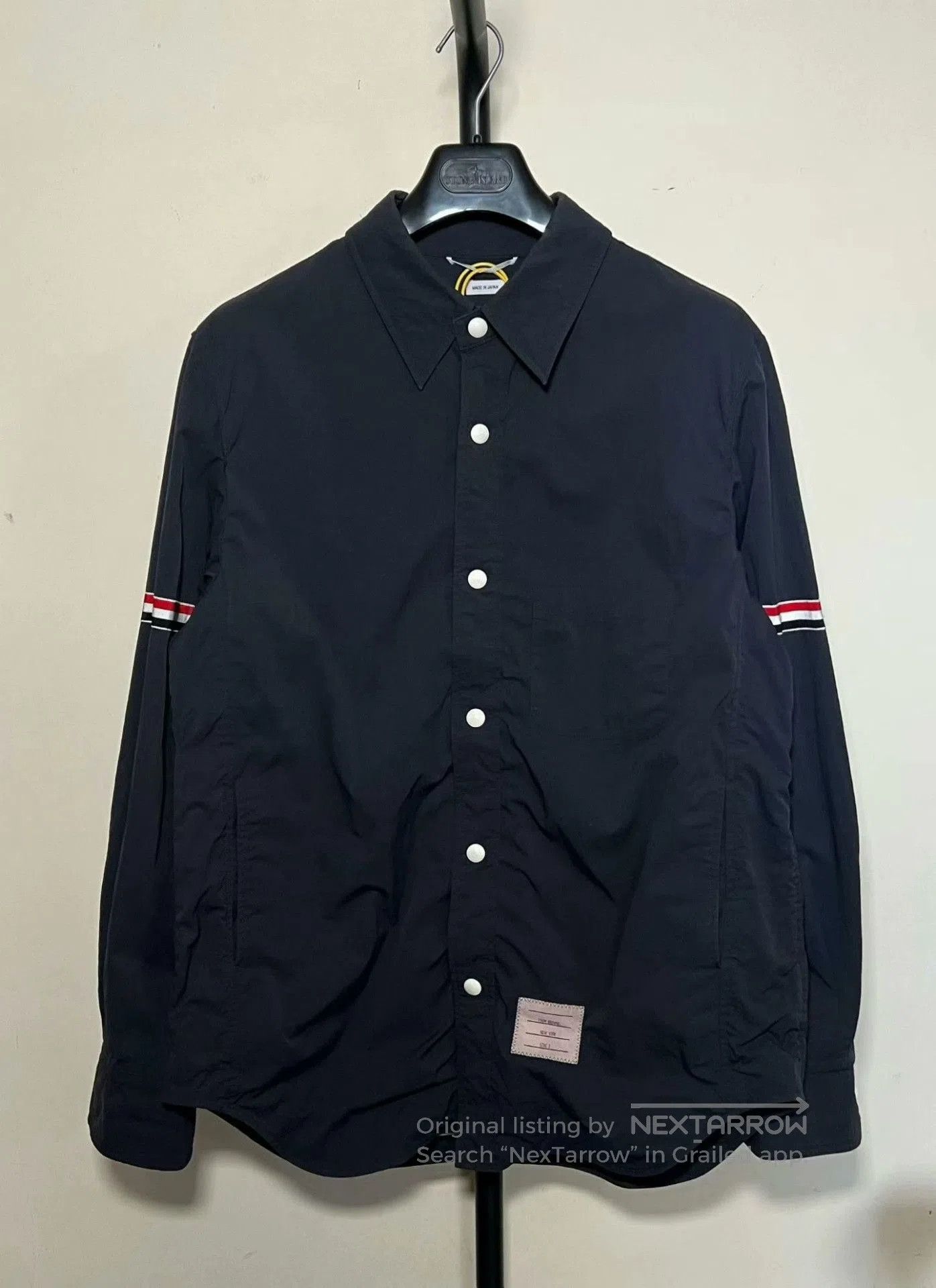 Thom Browne Thom Browne Blue Stripe Sleeve Nylon Jacket. Size US M / EU 48-50 / 2 - 1 Thumbnail