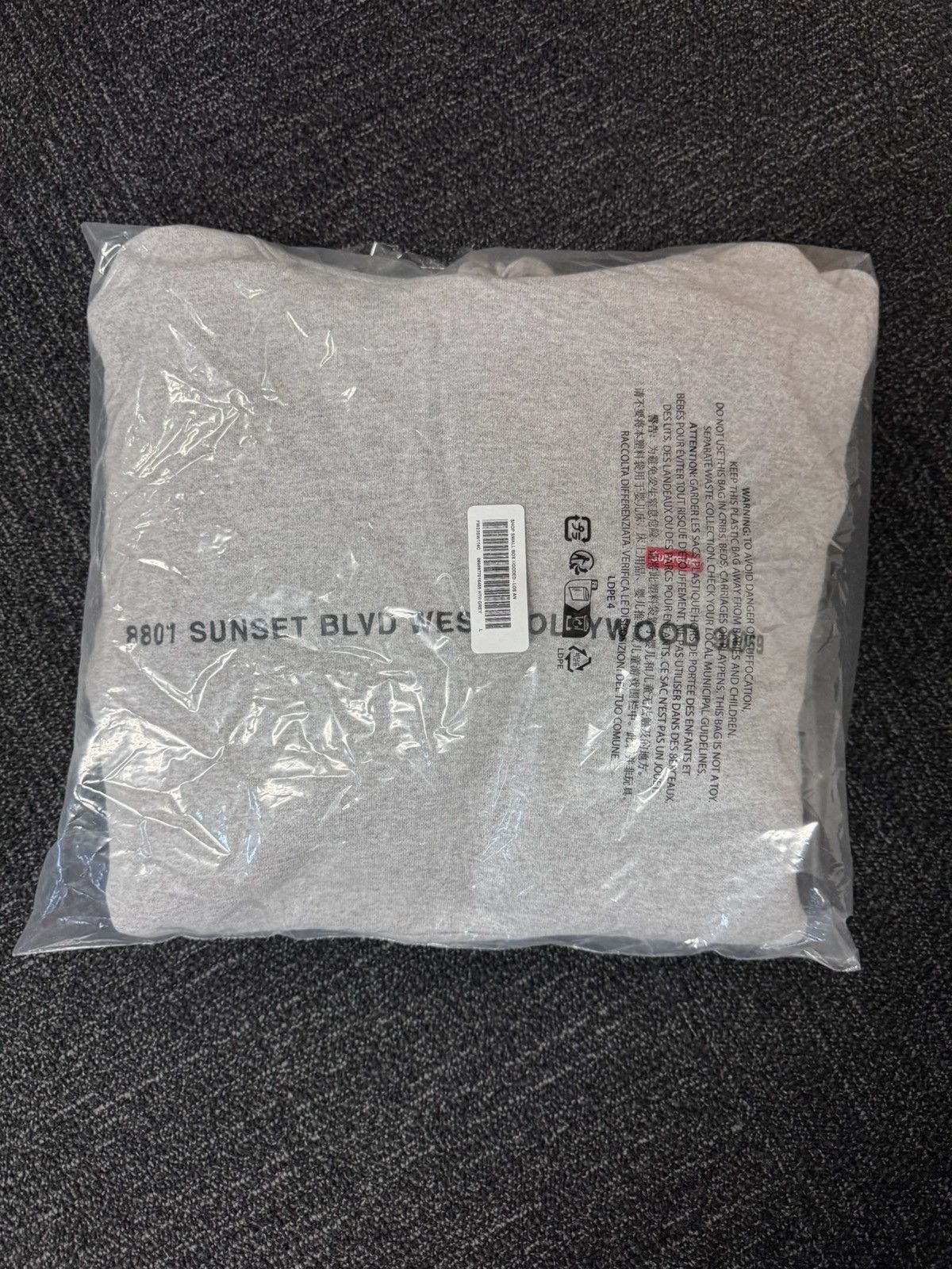 image of Supreme Small Box Hoodie (Hollywood Shop) Size L in Grey, Men's