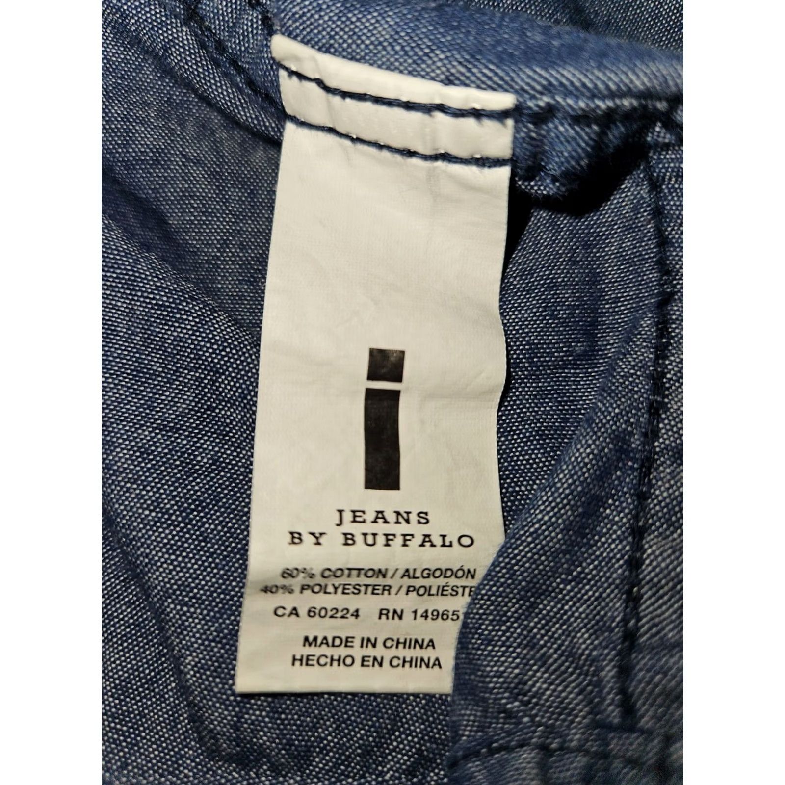 Vintage Buffalo i jeans by Buffalo Button-Up Shirt Short Sleeve Men's L Blue Striped Casual Regular Fit Size US L / EU 52-54 / 3 - 6 Thumbnail