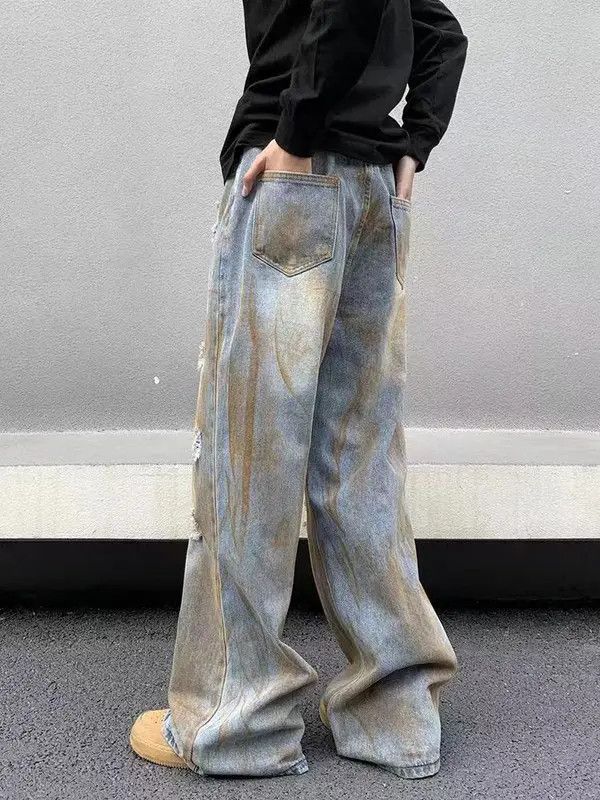 Japanese Brand VIBE Retro distressed grunge straight wide leg jeans Size US 32 / EU 48 - 4 Thumbnail
