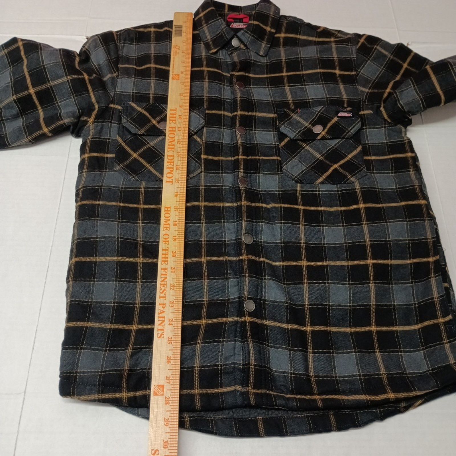 Dickies Dickies Mens S Fleece Lined Flannel Shirt Jacket Black Plaid Size US S / EU 44-46 / 1 - 8 Thumbnail