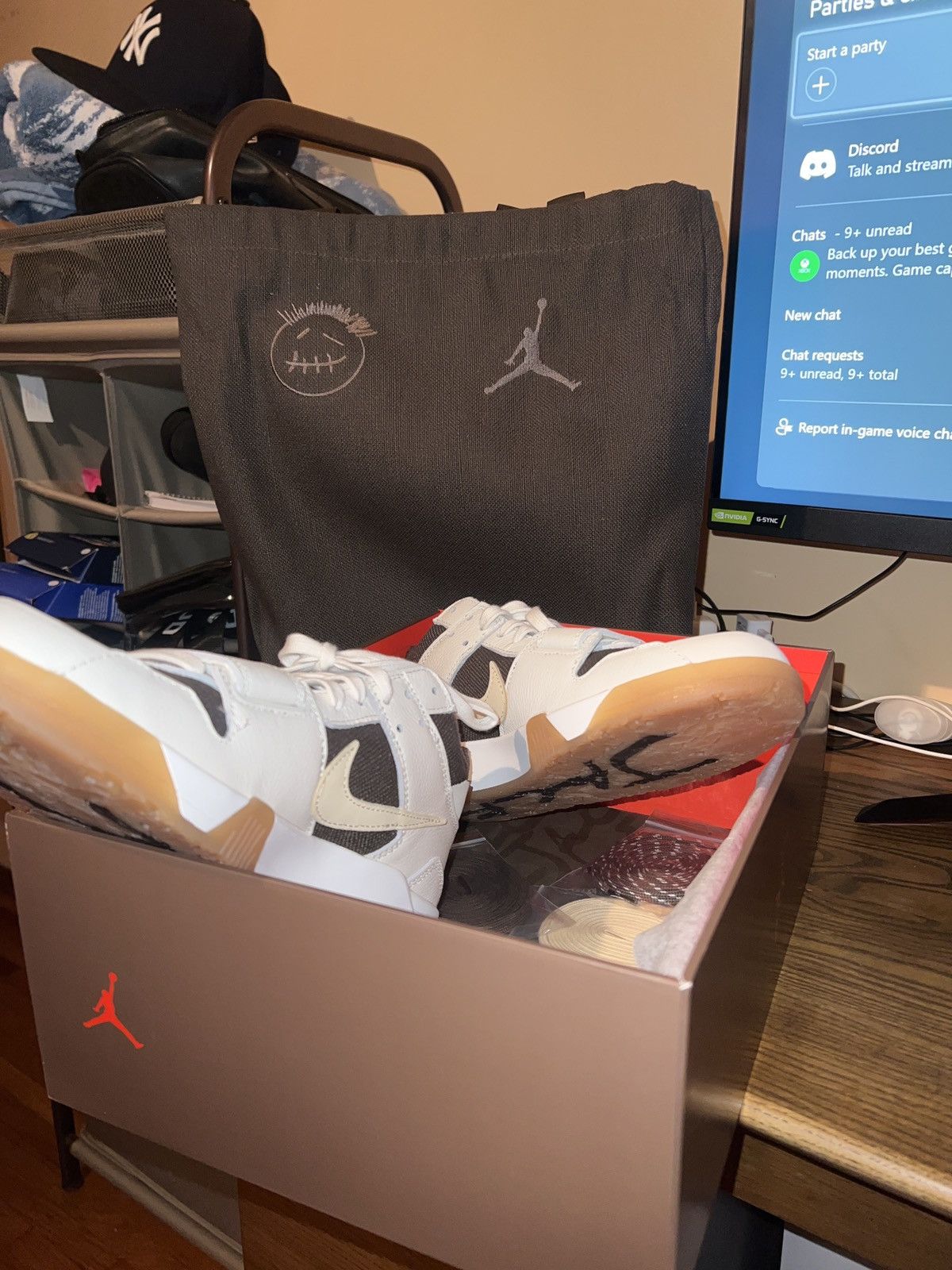 image of Jordan Nike Jumpman Jack Shoes in Sail White, Men's (Size 10)
