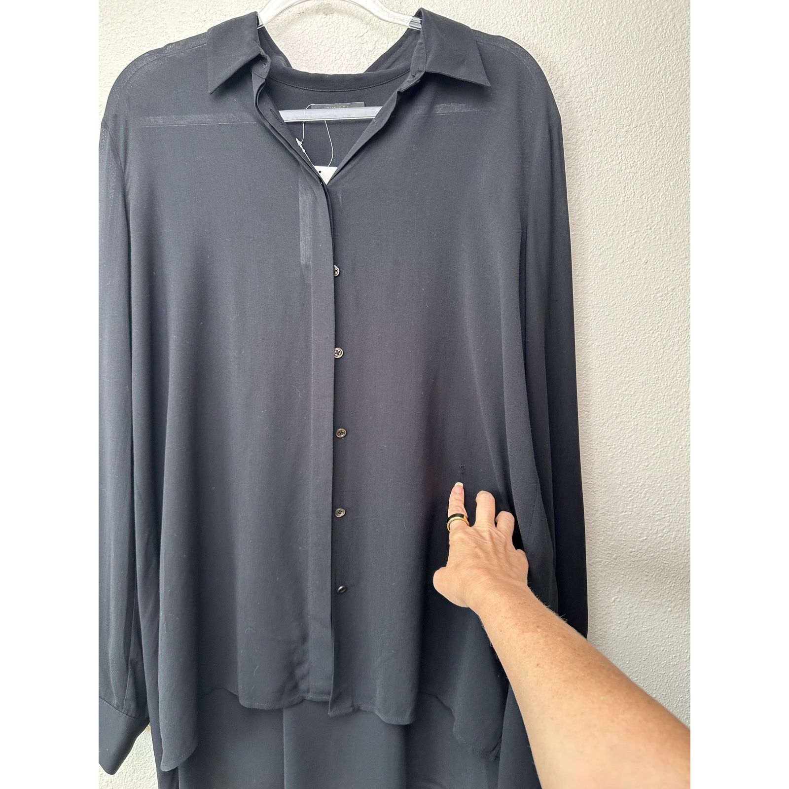 The Row The Row Black Shirt Button Long Sleeve Collared L Semi Sheer Size L / US 10 / IT 46 - 7 Thumbnail