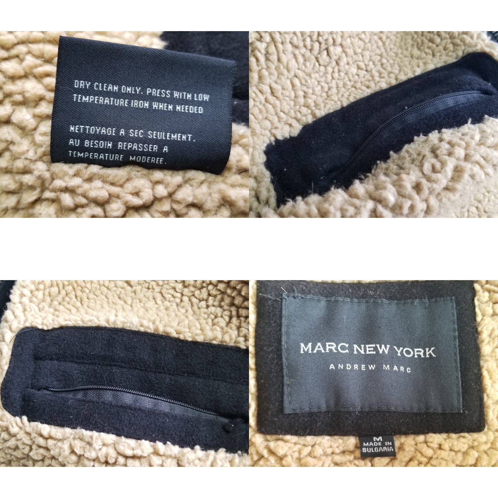 Andrew Marc ANDREW MARC New York Wool Coat Jacket Mens M Black Sherpa Lining Zip Coat Size US M / EU 48-50 / 2 - 8 Thumbnail