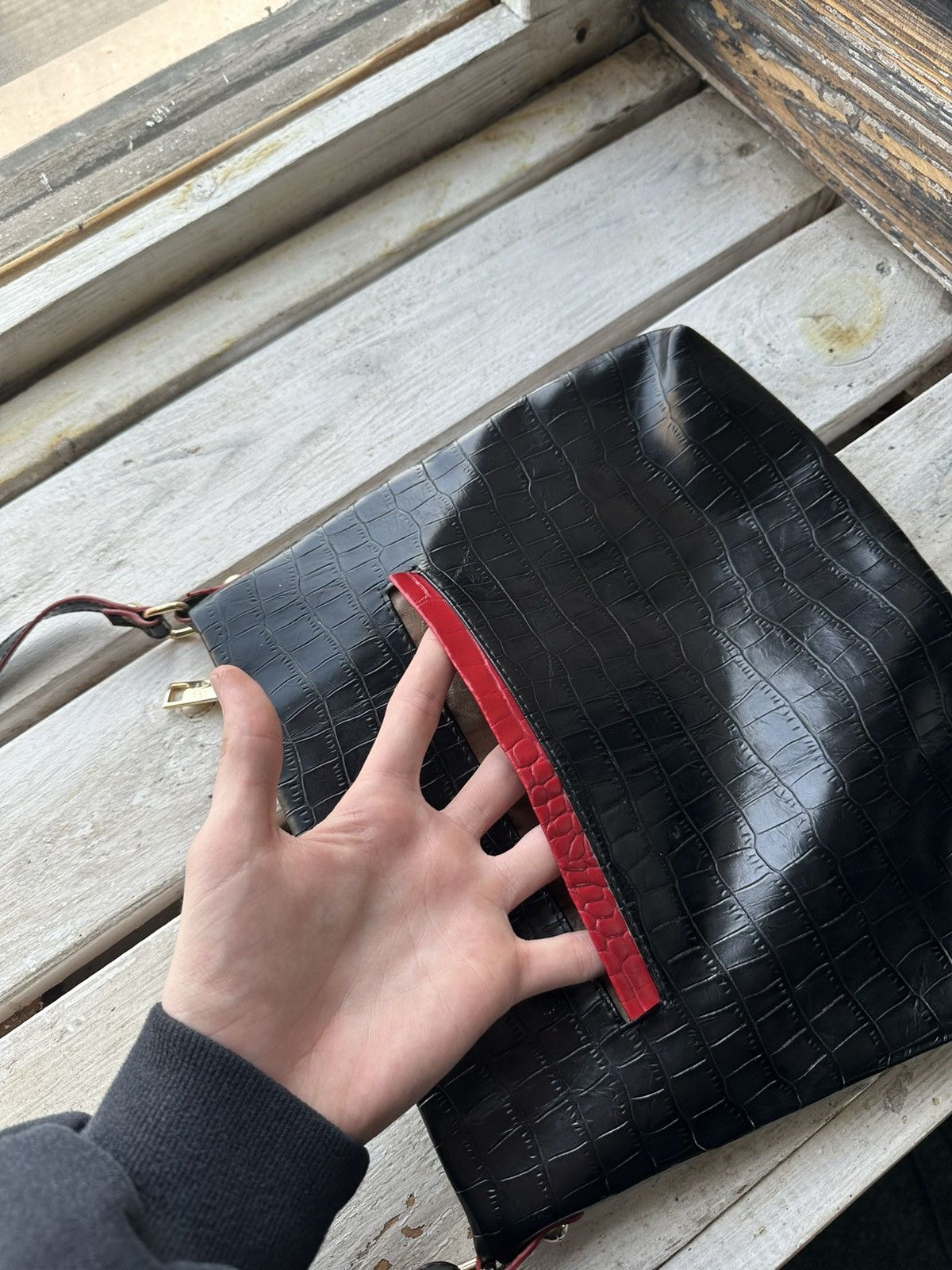 Japanese Brand 🚨Y2K 19v69 AVANT-GARDE 🚨mesh Japan style hand bag Y2K 90s Size ONE SIZE - 8 Thumbnail