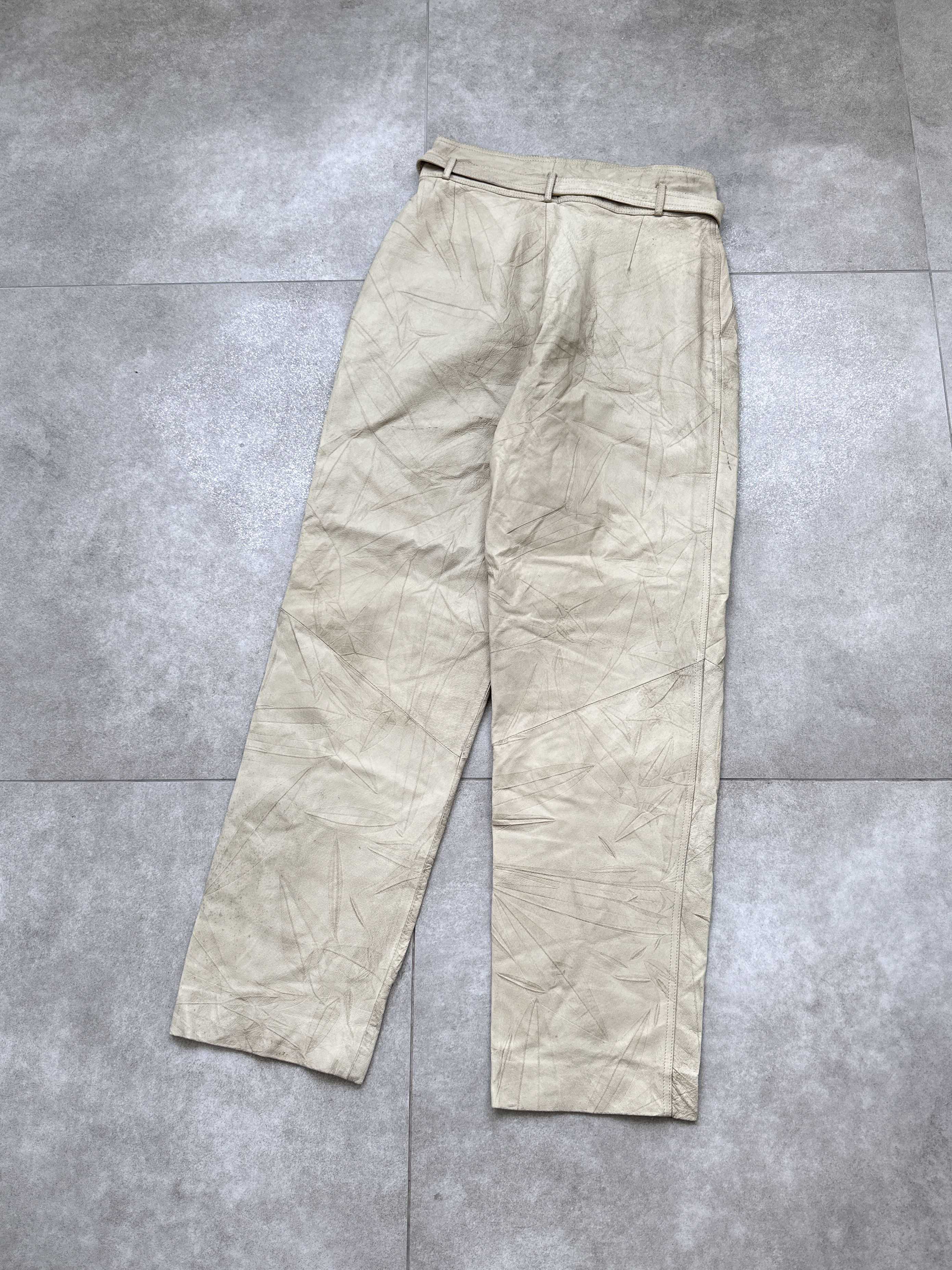 Leather Vintage Leather Japanese Beige Pants Size 28" / US 6 / IT 42 - 2 Thumbnail