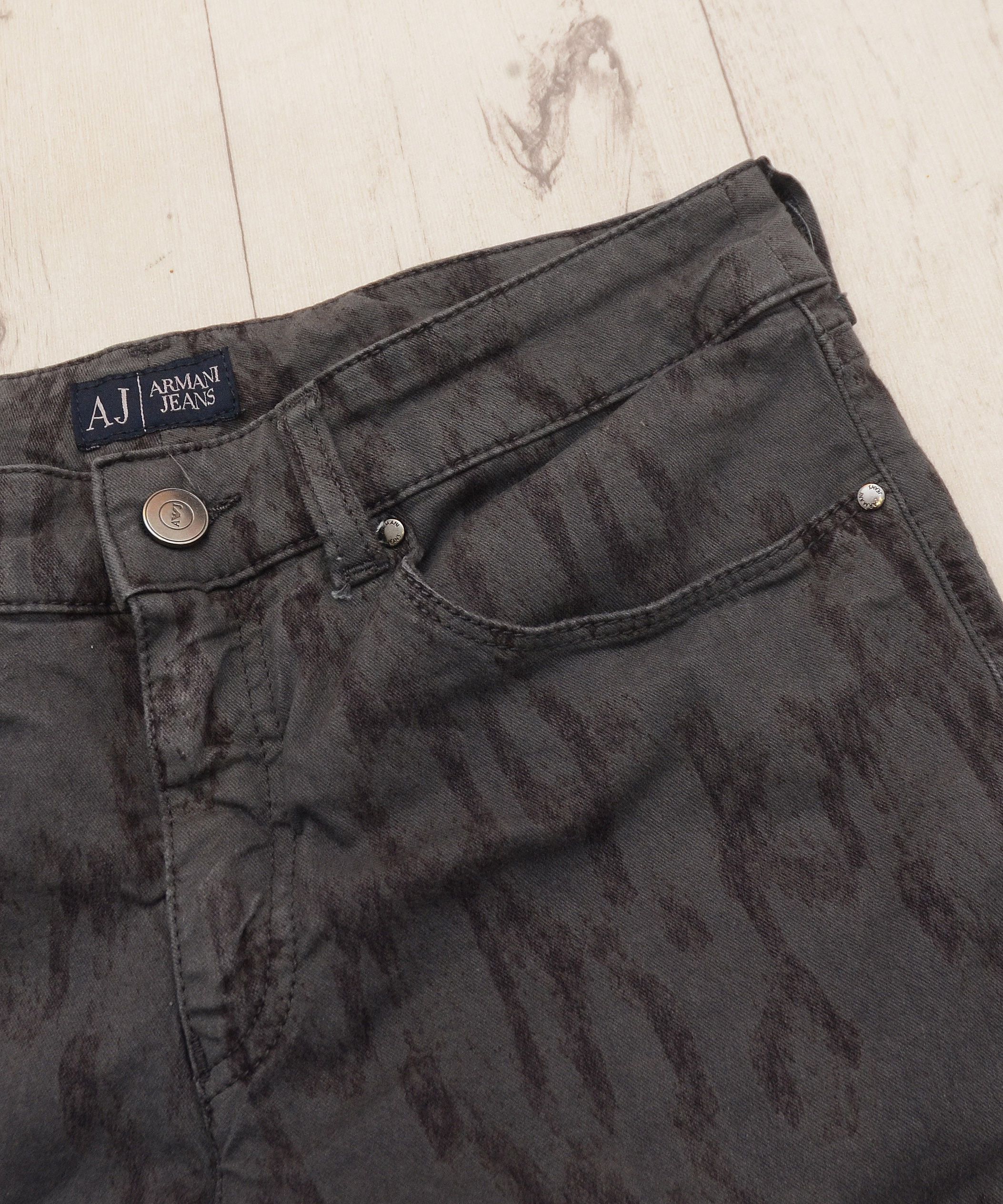 Armani × Emporio Armani × Vintage Armani Jeans Snake Print Denim Skinny Slim Y2K Womenswear Size 27" / US 4 / IT 40 - 6 Thumbnail