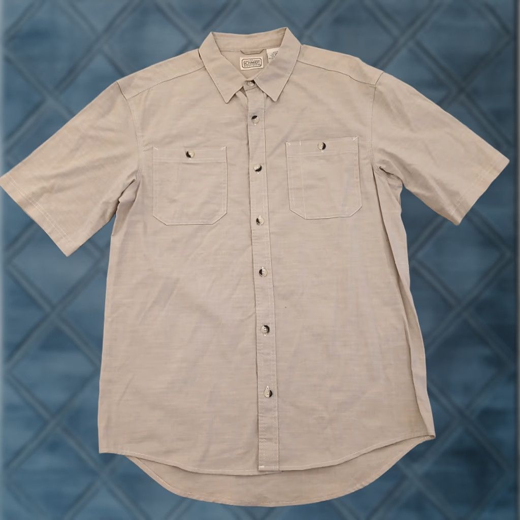 Vintage C.E. Schmidt Shirt Mens Medium Beige Short Sleeve Button-Up Pockets Cotton New Vintage: No Mens Size US M / EU 48-50 / 2 - 1 Thumbnail