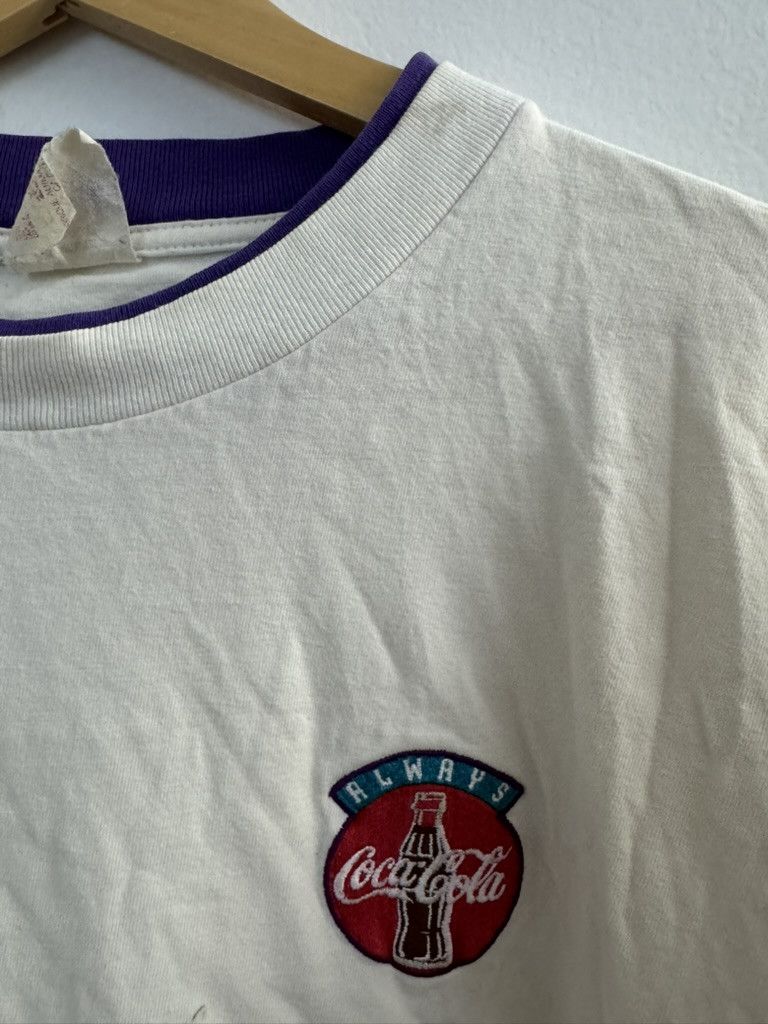 Coca Cola × Vintage 1980's Coca Cola Layered Grey Purple Small Logo T-Shirt Size US XL / EU 56 / 4 - 6 Thumbnail