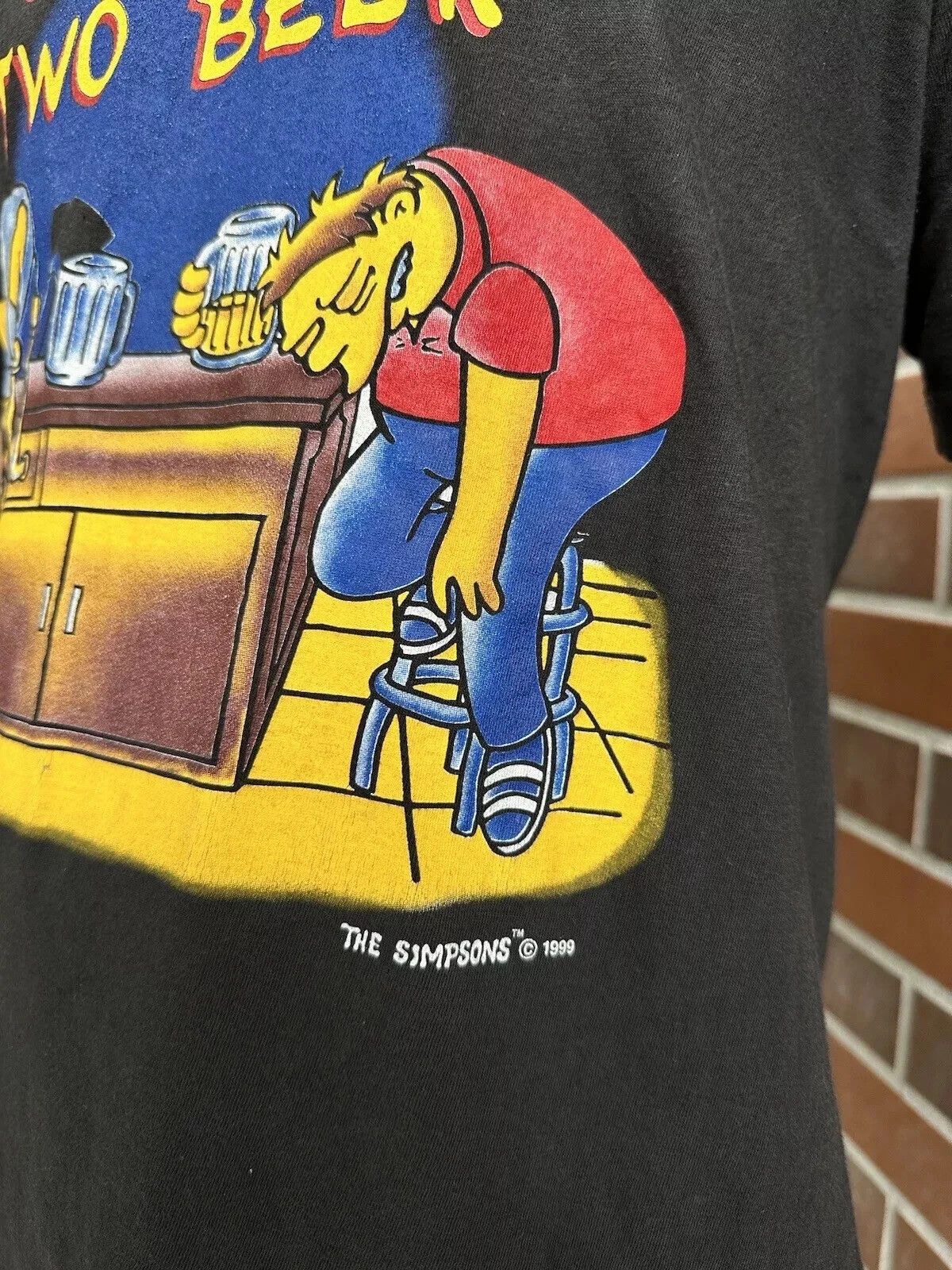 Vintage Vintage 1999 90s The Simpsons Two Beer Tee T-Shirt Men's Size US XL / EU 56 / 4 - 4 Thumbnail