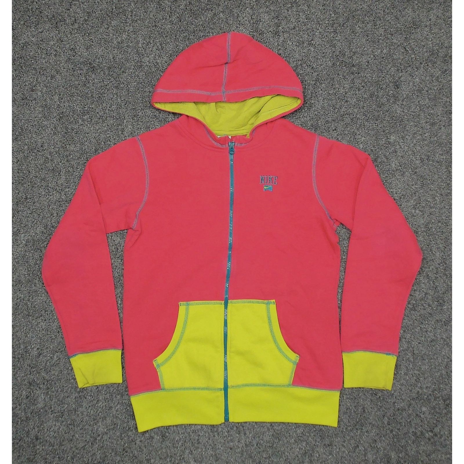 Nike Nike Late 2000s Y2K Neon Colorblock Spellout Hoodie Size S / US 4 / IT 40 - 3 Thumbnail