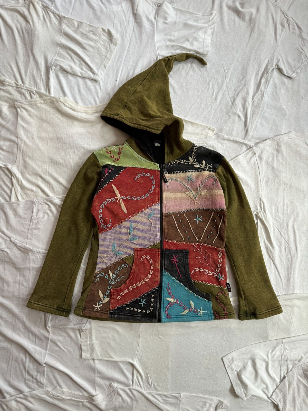 Japanese Brand × Vintage Vintage Y2K Avant Garde Patchwork Miz Elf Hoodie Size US S / EU 44-46 / 1 - 1 Thumbnail