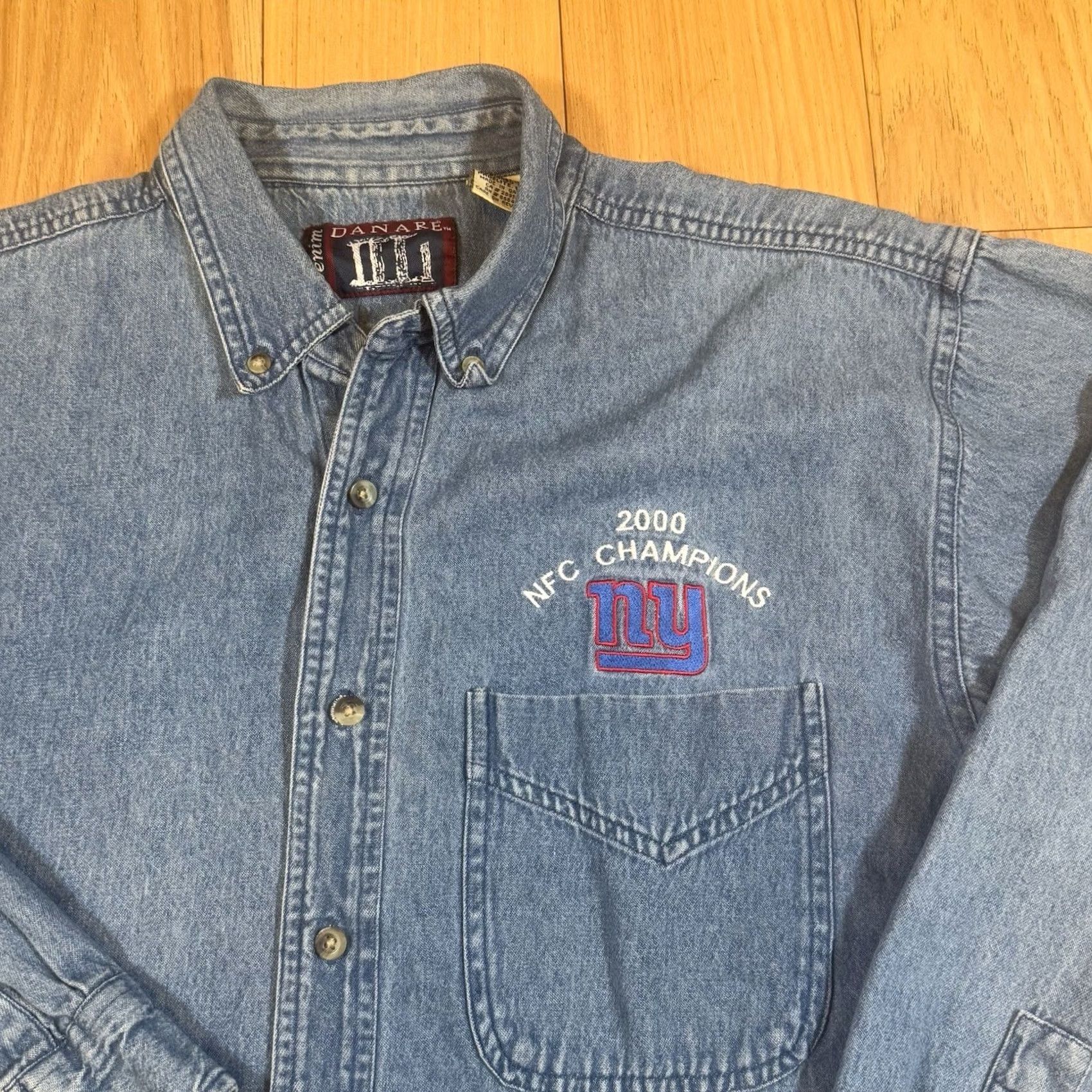 Denime VINTAGE Danare Denim Button-Up Shirt Men’s Medium Blue 2000 NFC Y2K Size US M / EU 48-50 / 2 - 2 Thumbnail