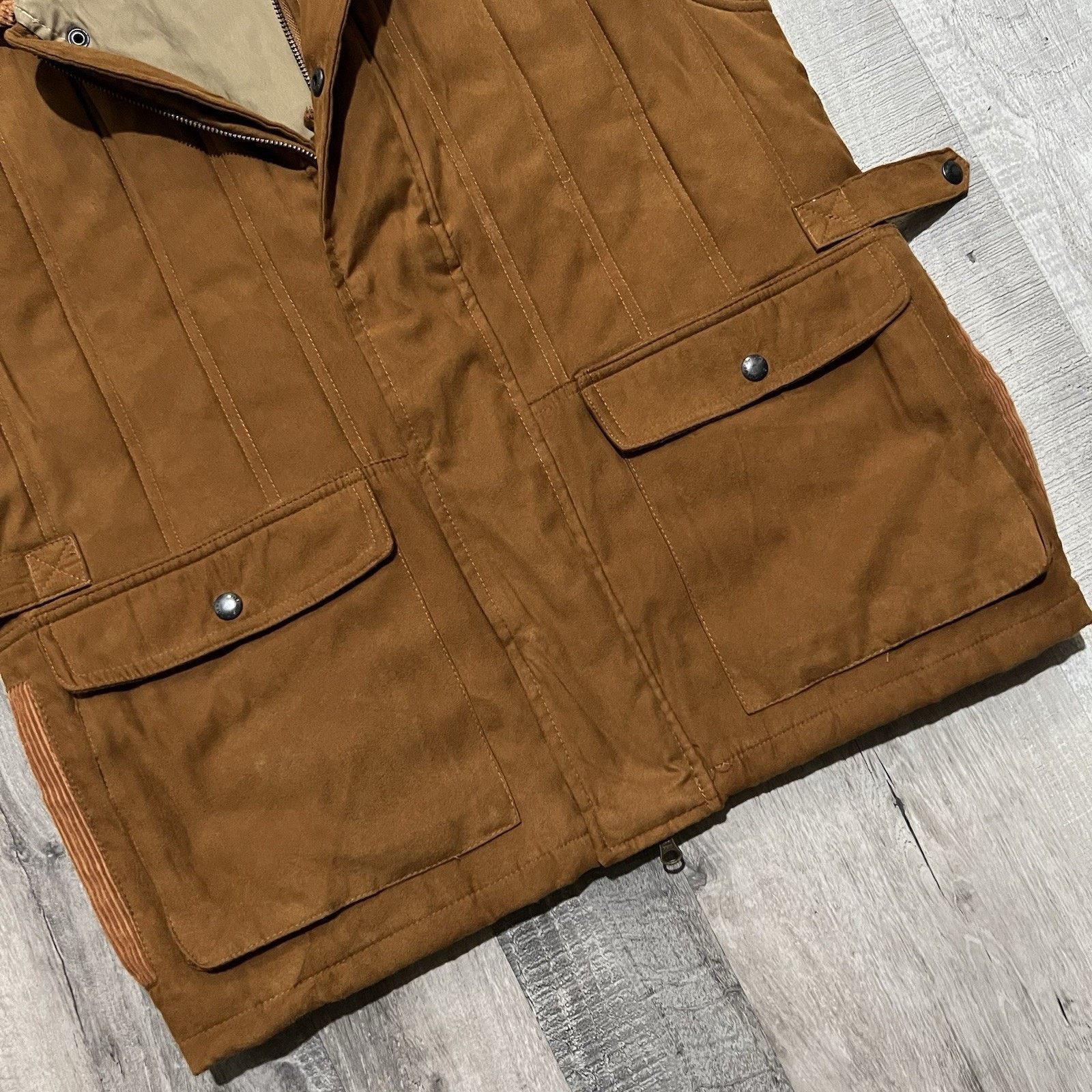 Orvis Orvis Vest Faux Suede Polyester Men M Brown Corduroy Trim Size US M / EU 48-50 / 2 - 4 Thumbnail