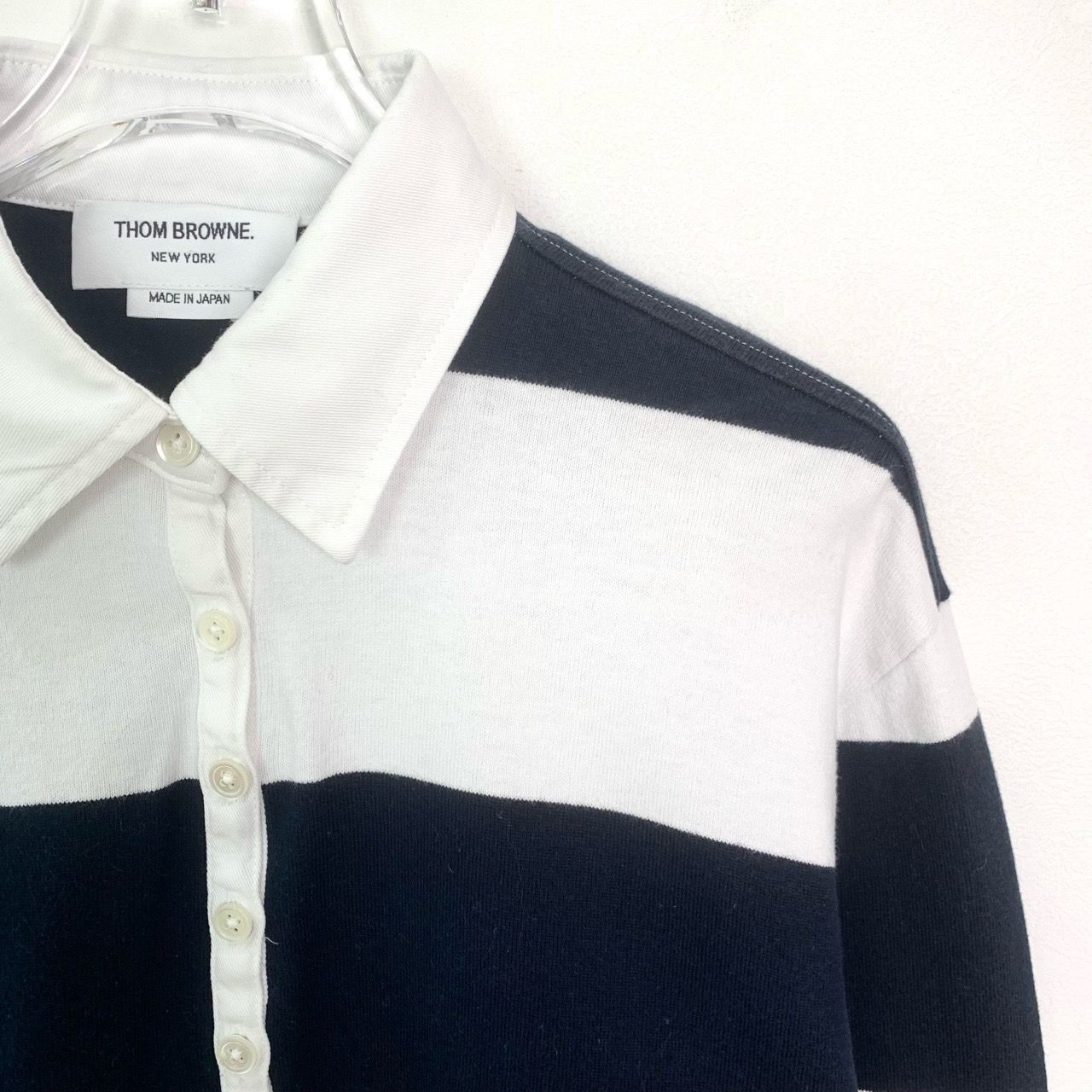 Thom Browne [Thom Browne] Four-Stripe Collared Striped Long-Sleeve Polo Size US XXS / EU 40 - 6 Thumbnail
