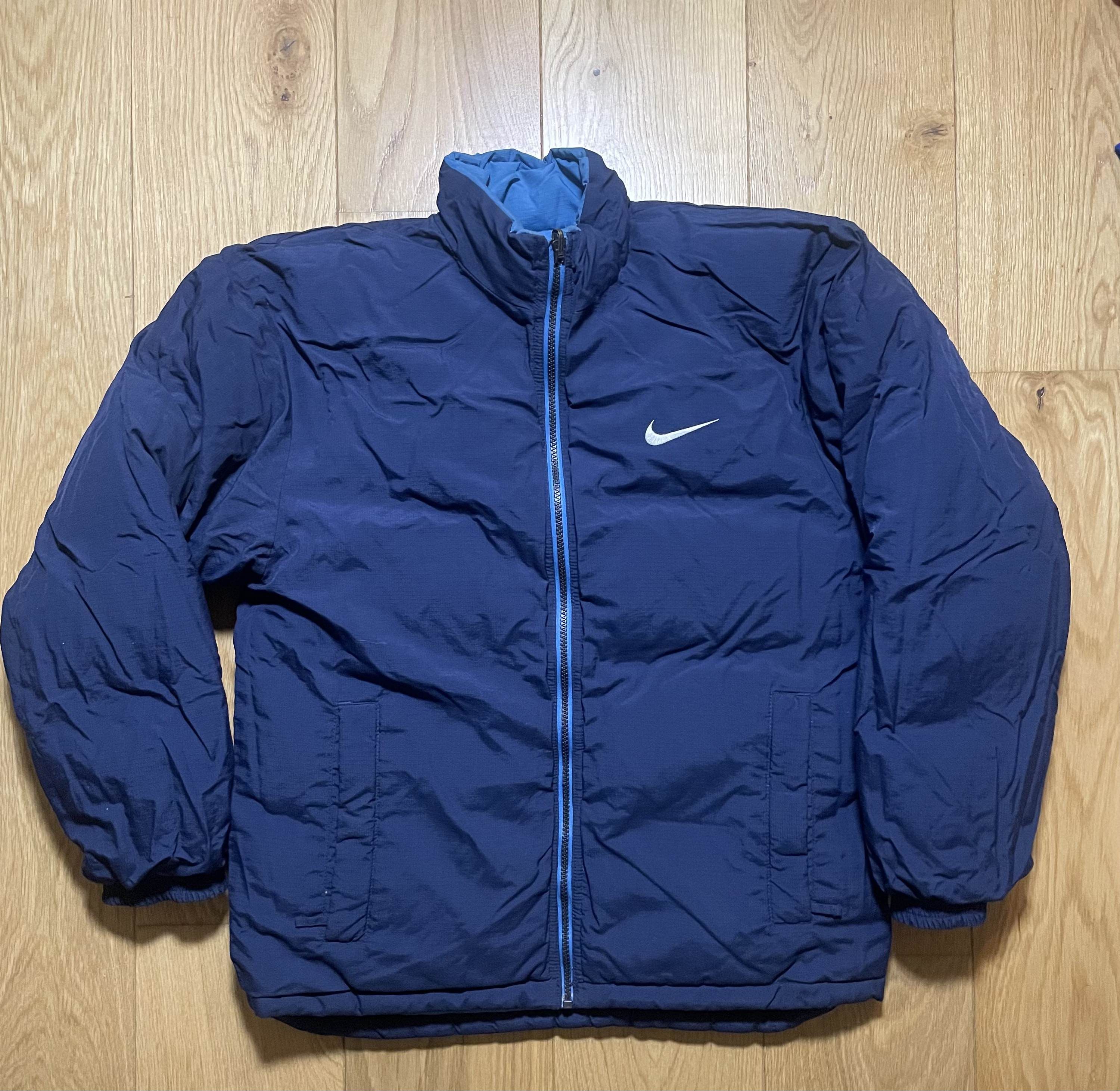 Nike Vintage Nike Blue Puffer Jacket Big Back Logo 90s Streetwear Size US S / EU 44-46 / 1 - 7 Thumbnail