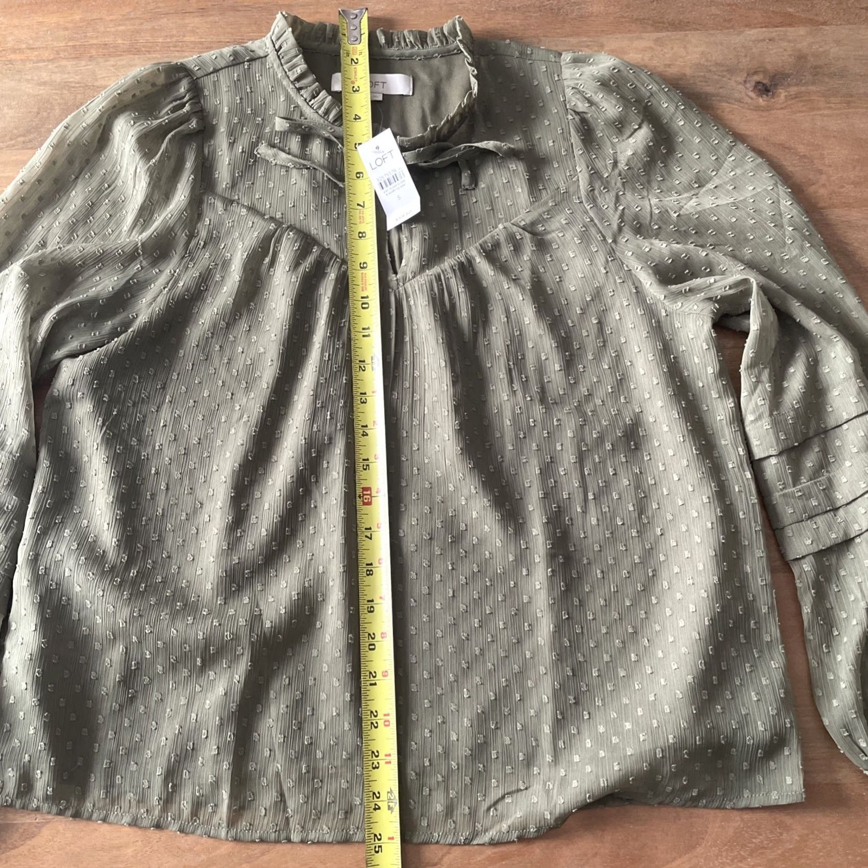 Loft Loft Blouse Women S Green Embroidered Swiss Dot Long Sleeve Balloon Sleeve Peasant Shirt Regular Lightweight Polyester Bohemian Size S / US 4 / IT 40 - 7 Thumbnail