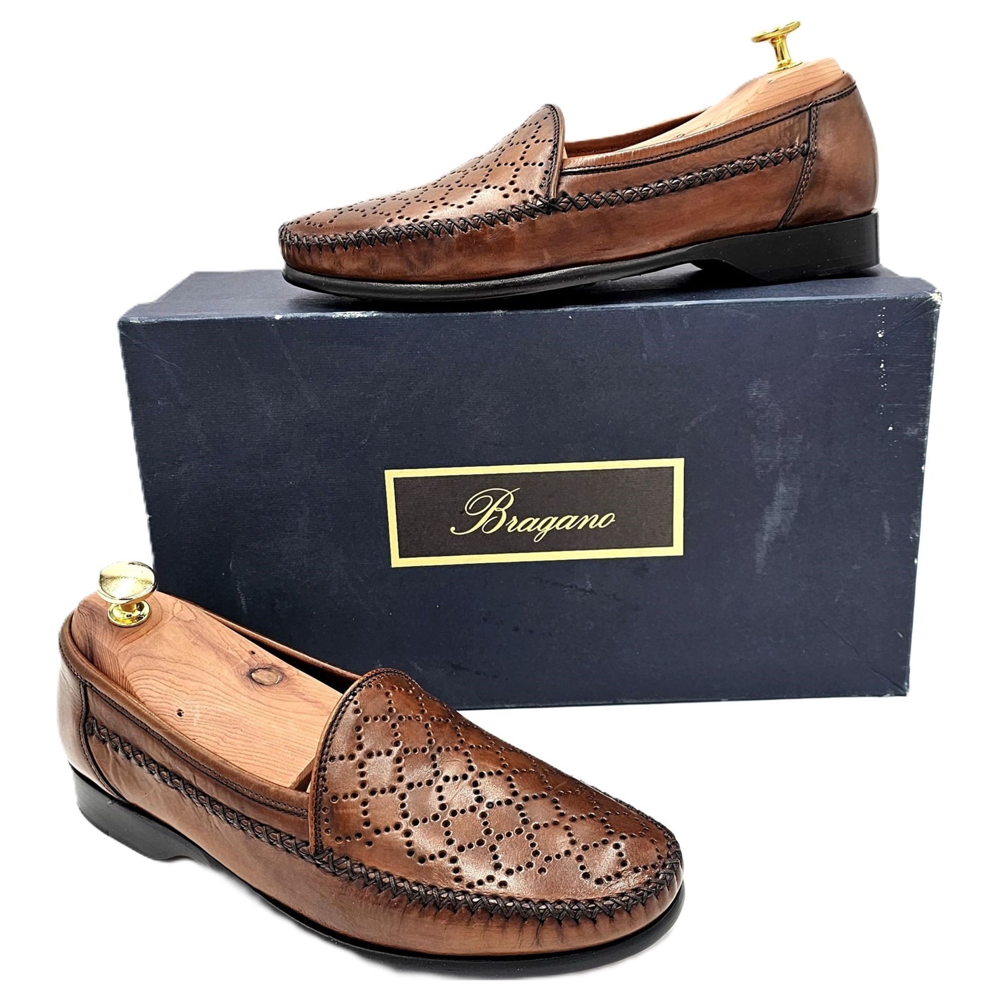 Bragano × Cole Haan NEW Vintage Bragano Cole Haan Men's 7.5M Brown Leather Dress Size US 7.5 / EU 40-41 - 11 Thumbnail