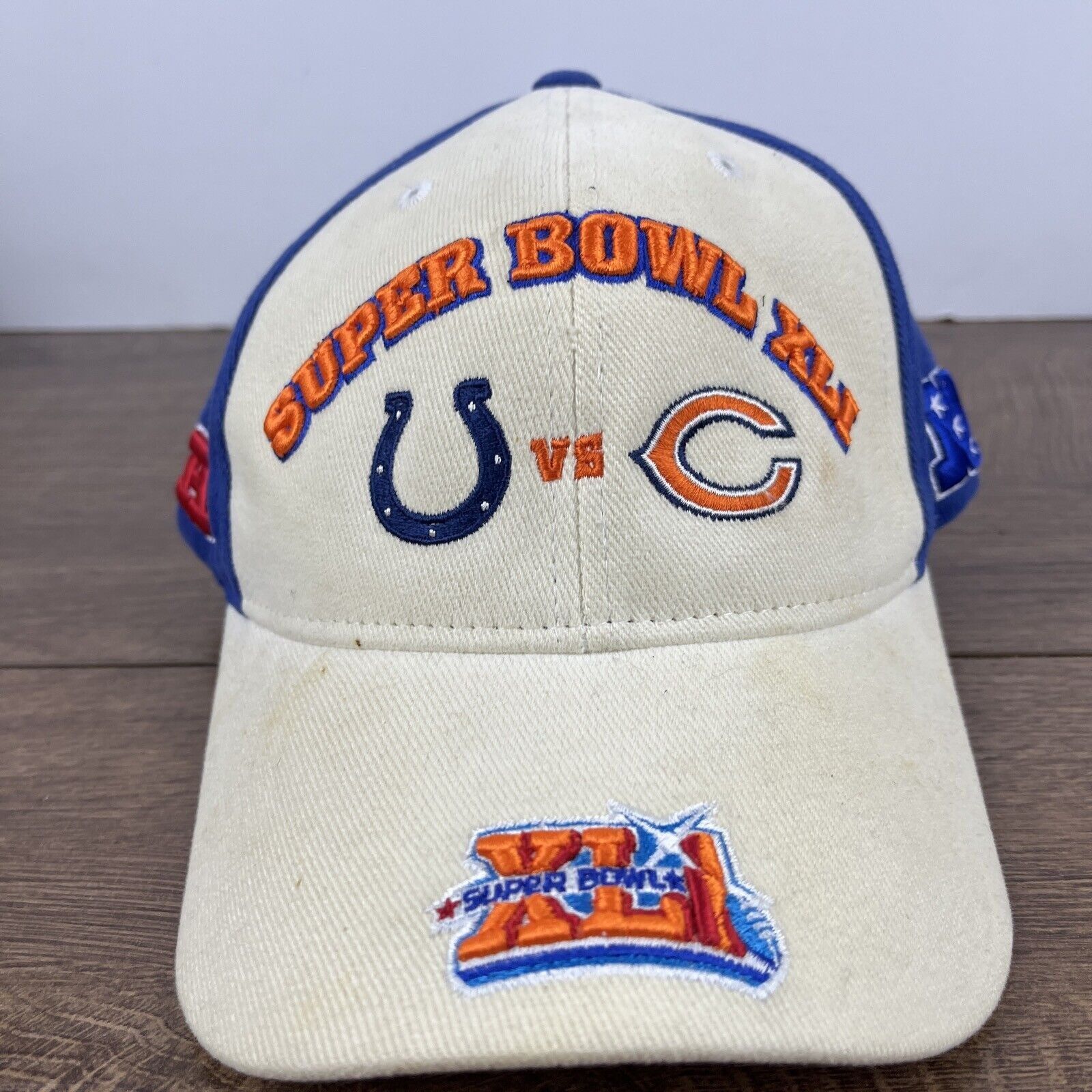 Other Super Bowl XLI Hat Colts Bears Tan Brown Hat Adjustable Adul Size ONE SIZE - 5 Thumbnail