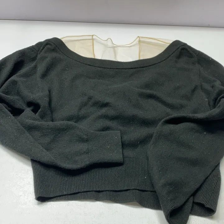 Alexander Wang Alexander Wang Black Sheer Neckline Crop Sweater - Size S / US 4 / IT 40 - 8 Thumbnail
