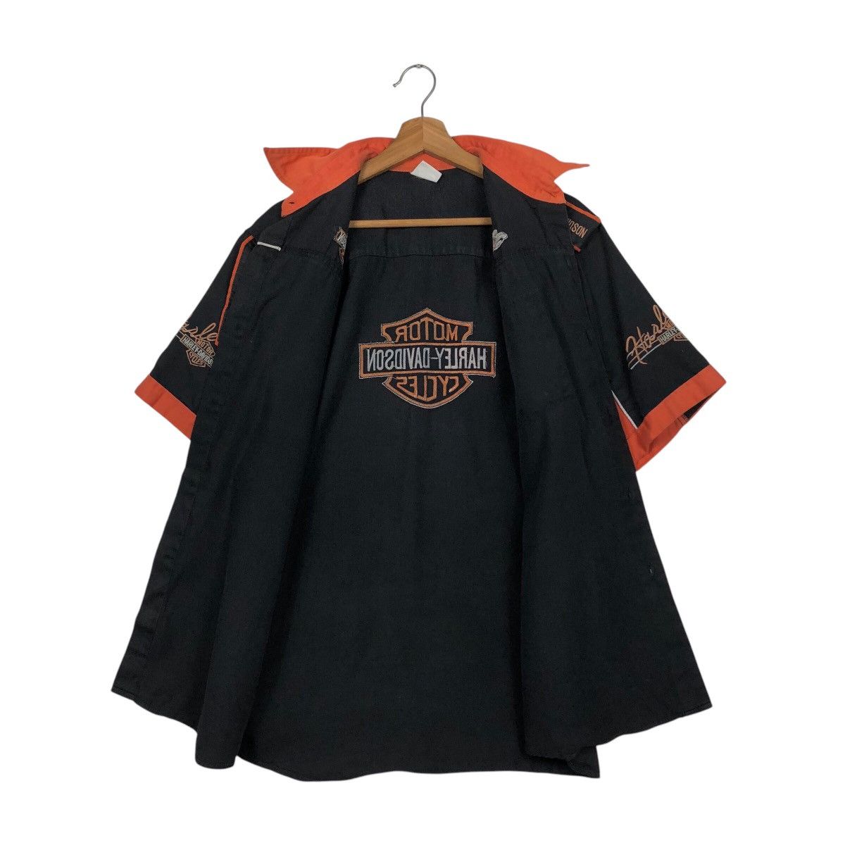 Harley Davidson 📌Vintage Work Shirt Bowling Racing Harley Davidson Big Logo Size US L / EU 52-54 / 3 - 16 Thumbnail