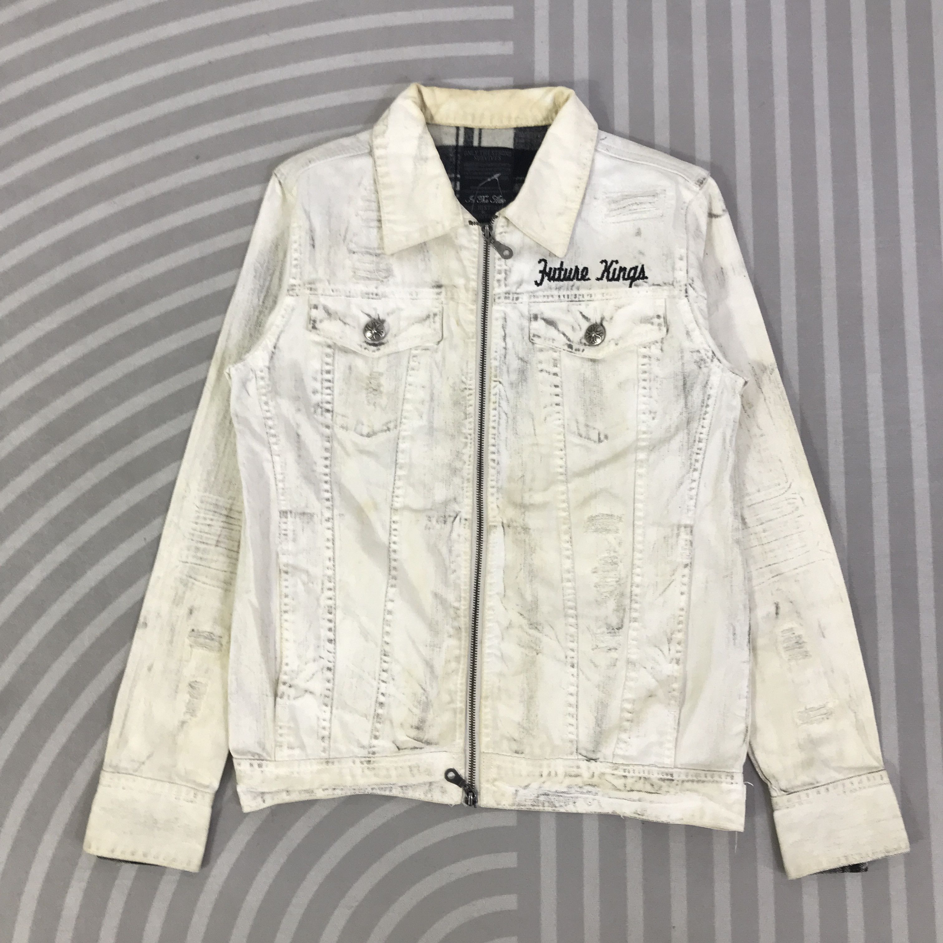 In The Attic Vintage In The Attic art Future Kings Denim Jacket K124B7 Size US M / EU 48-50 / 2 - 3 Thumbnail