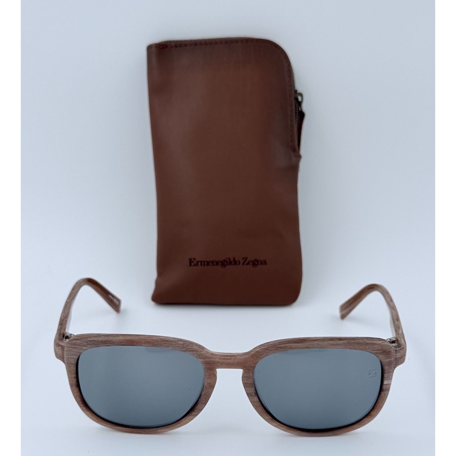 Ermenegildo Zegna NEW Ermenegildo Zegna Couture ZC0028 47V Wood Grain Size ONE SIZE - 1 Thumbnail