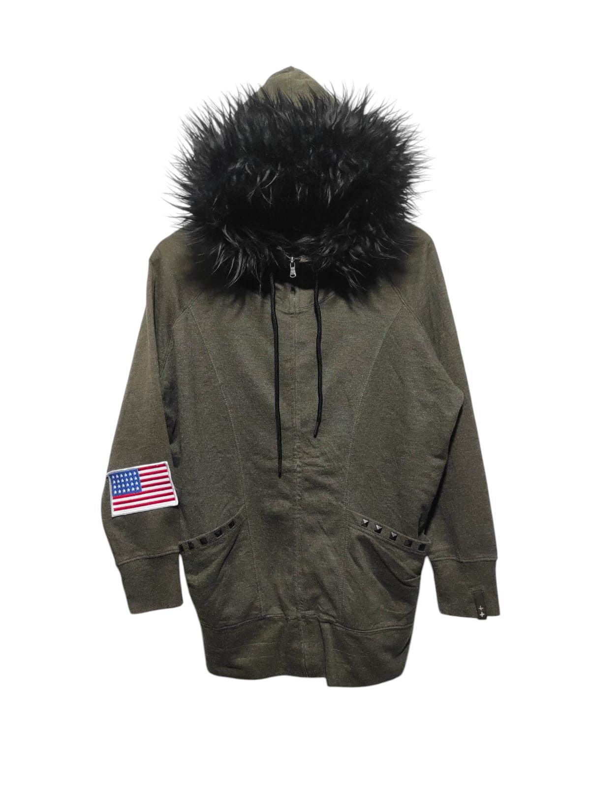 If Six Was Nine H&T Studed Zipper Fur Hoodie LGB style Size US M / EU 48-50 / 2 - 1 Thumbnail