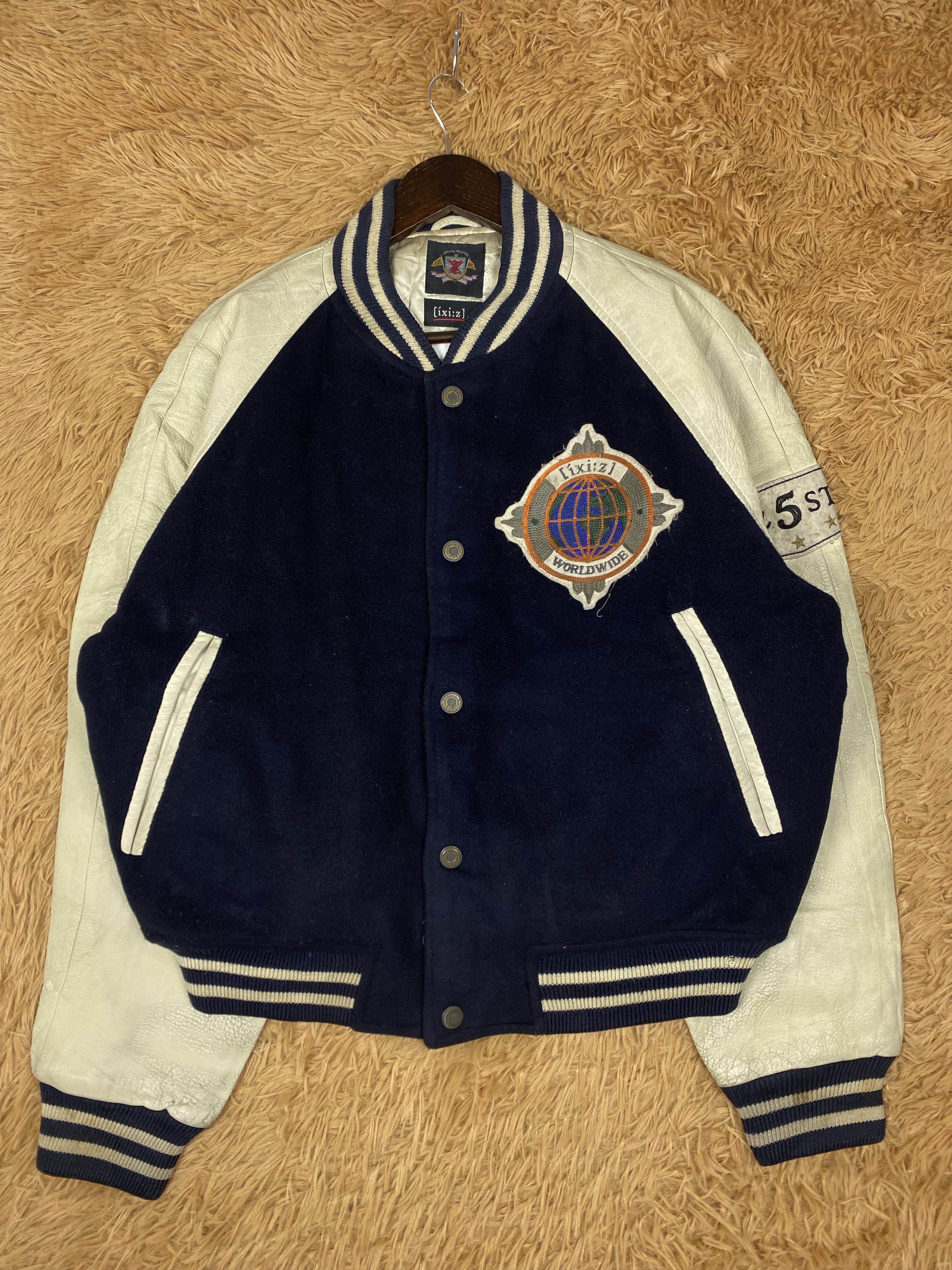 Vintage Vintage Japanese Brand Leather Sleeve Varsity Jacket DJ0301 Size US M / EU 48-50 / 2 - 1 Thumbnail