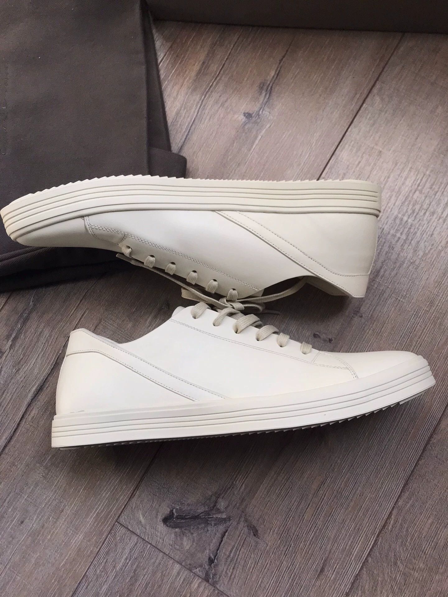 Rick Owens Rick Owens RO Low Top Triangle Ivory Leather Sneaker 43 Size US 10 / EU 43 - 7 Thumbnail