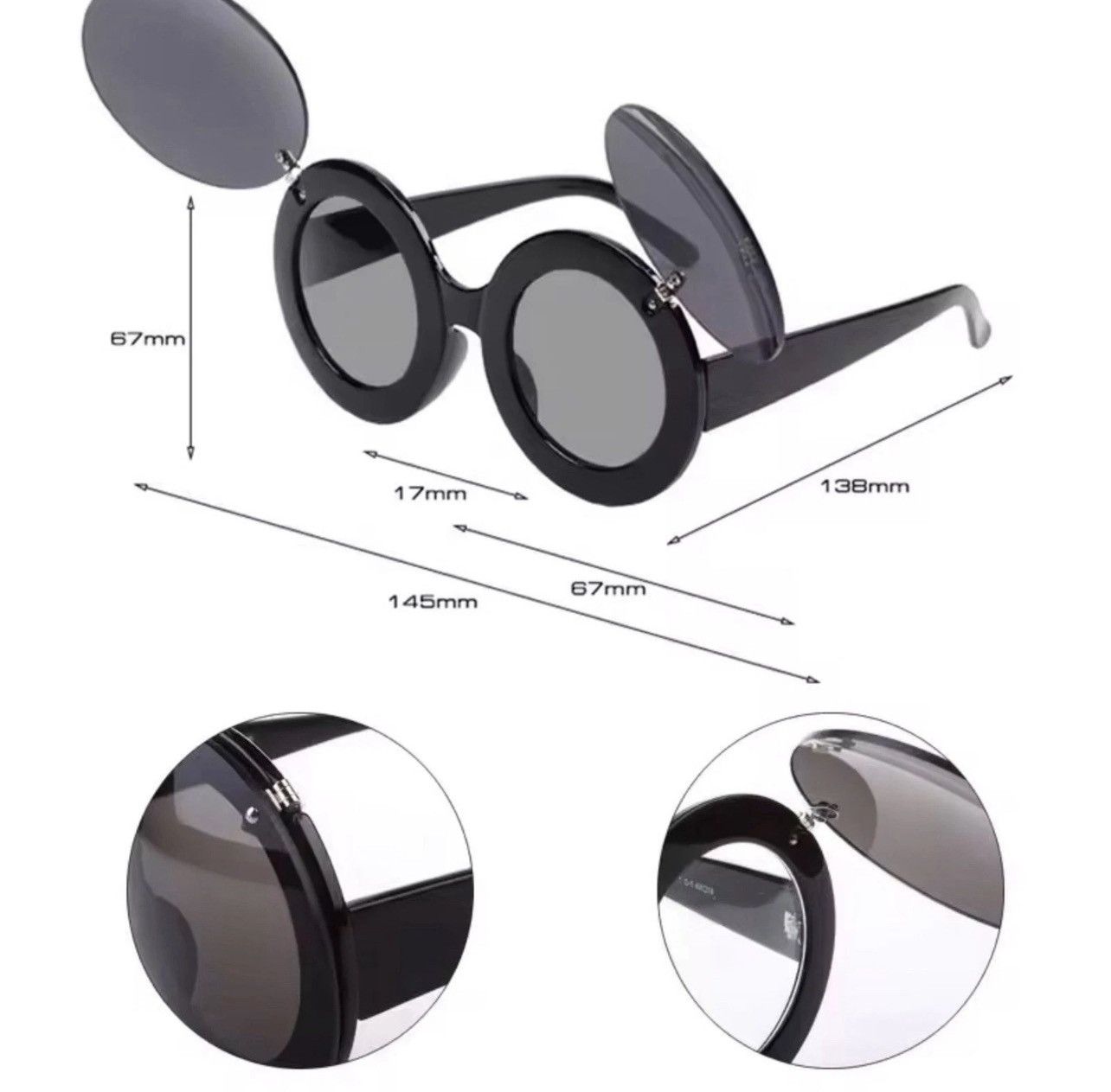 Other Vintage Lady Gaga Flip Sunglasses Women Fashion Chic Size ONE SIZE - 9 Thumbnail