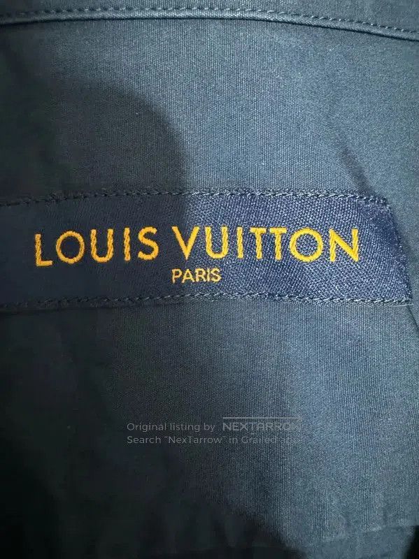 Louis Vuitton Louis Vuitton Blue Cotton Embroidered Logo Shirt . Size US M / EU 48-50 / 2 - 4 Thumbnail