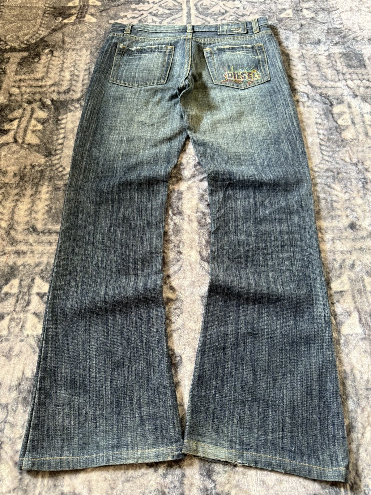 Diesel Vintage Diesel Boro Weave Distressed Flared Jeans Size US 29 - 2 Thumbnail