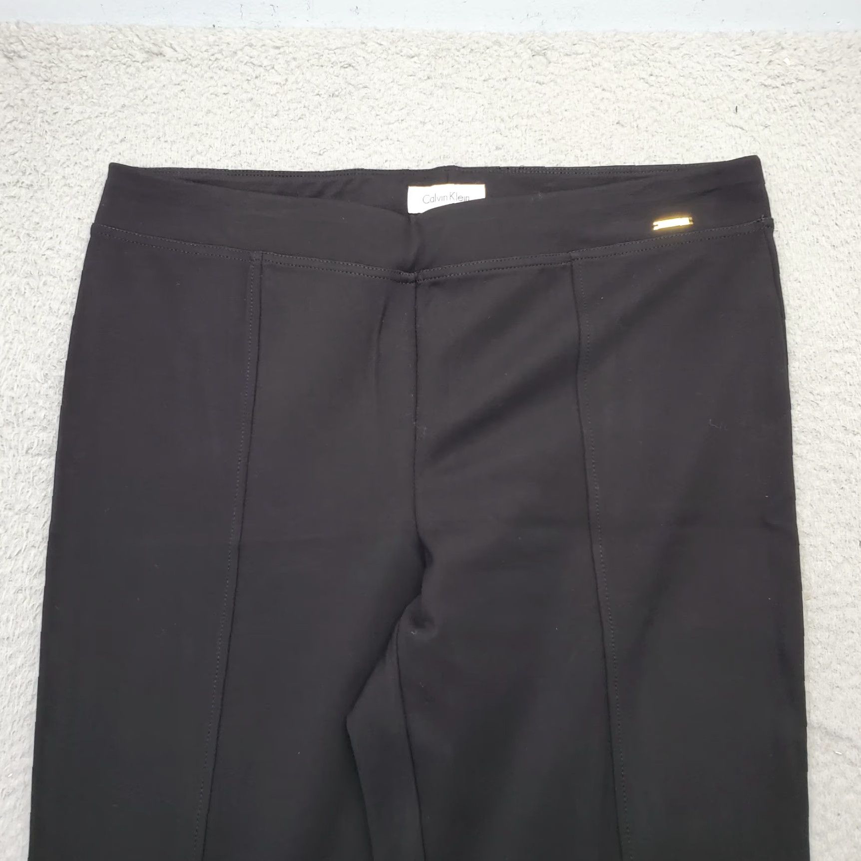 Calvin Klein Calvin Klein Womens Large Black Ankle Pants Regular Fit Stretch Bootcut Pull On Size 36" / US 14 / IT 50 - 3 Thumbnail