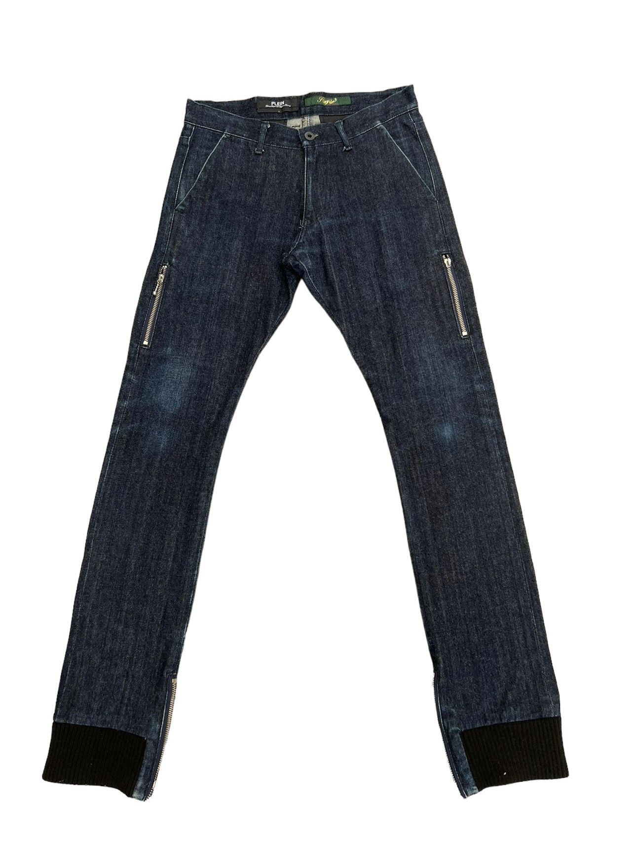 Japanese Brand Vintage AW 2009 PLEIN Yoshida Roberto Hybrid Denim Jeans Size US 29 - 1 Thumbnail