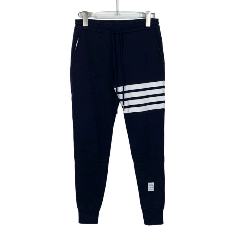 Thom Browne thom browneClassic four-bar dark blue cotton casual pants s Size US 38 / EU 54 - 1 Thumbnail