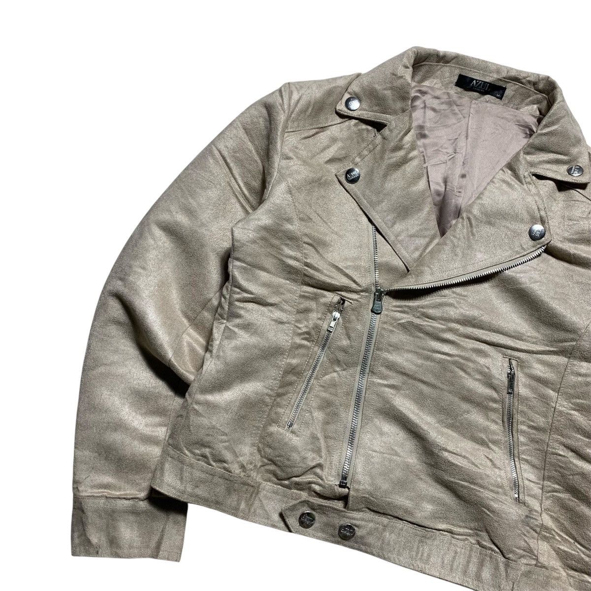 Vintage Azul Primera By Moussy Suede Asymmetrical Jacket Size US M / EU 48-50 / 2 - 2 Thumbnail