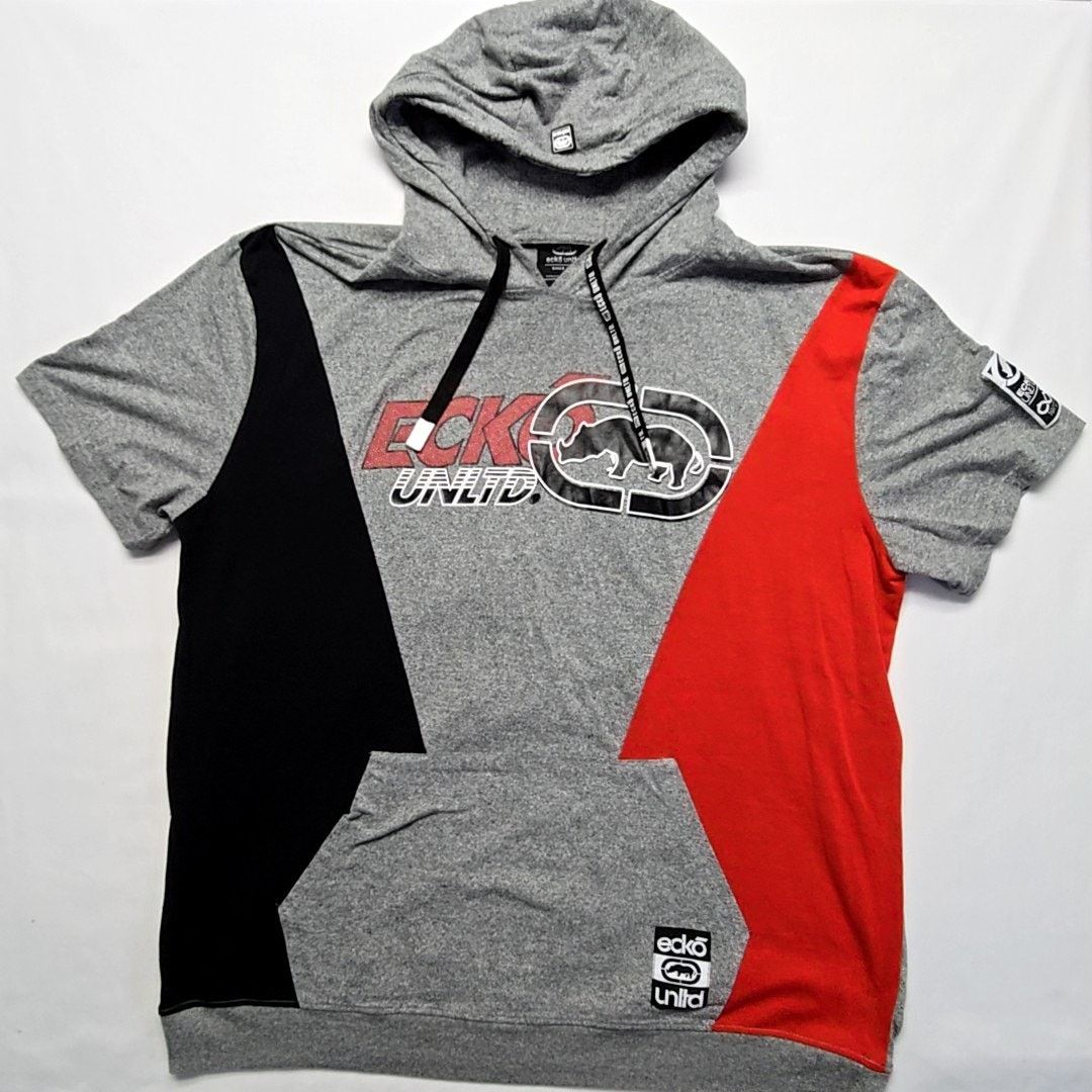 Ecko Unltd. Ecko Unltd Hoodie Graphic Short Sleeve Colorblock Gray 3XL Size US XXL / EU 58 / 5 - 1 Thumbnail