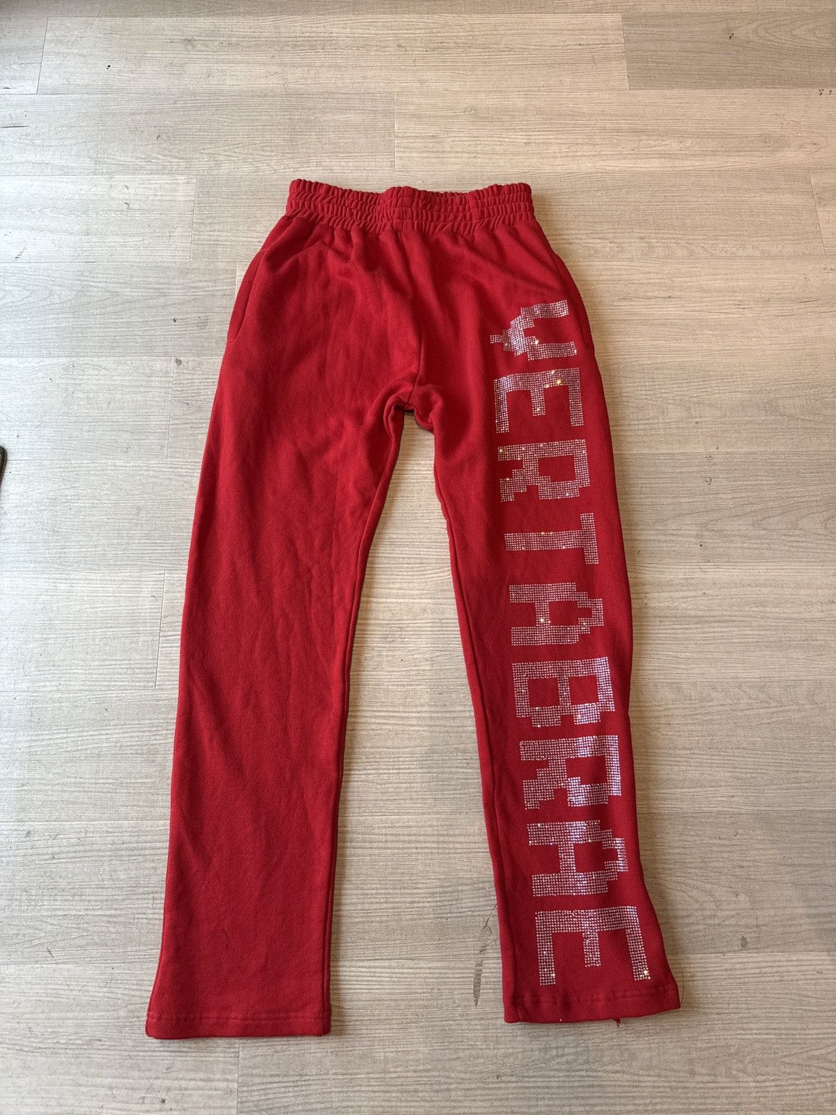 Vertabrae Vertabrae Swarovski Crystal Sweatpants Red Size US 36 / EU 52 - 1 Thumbnail