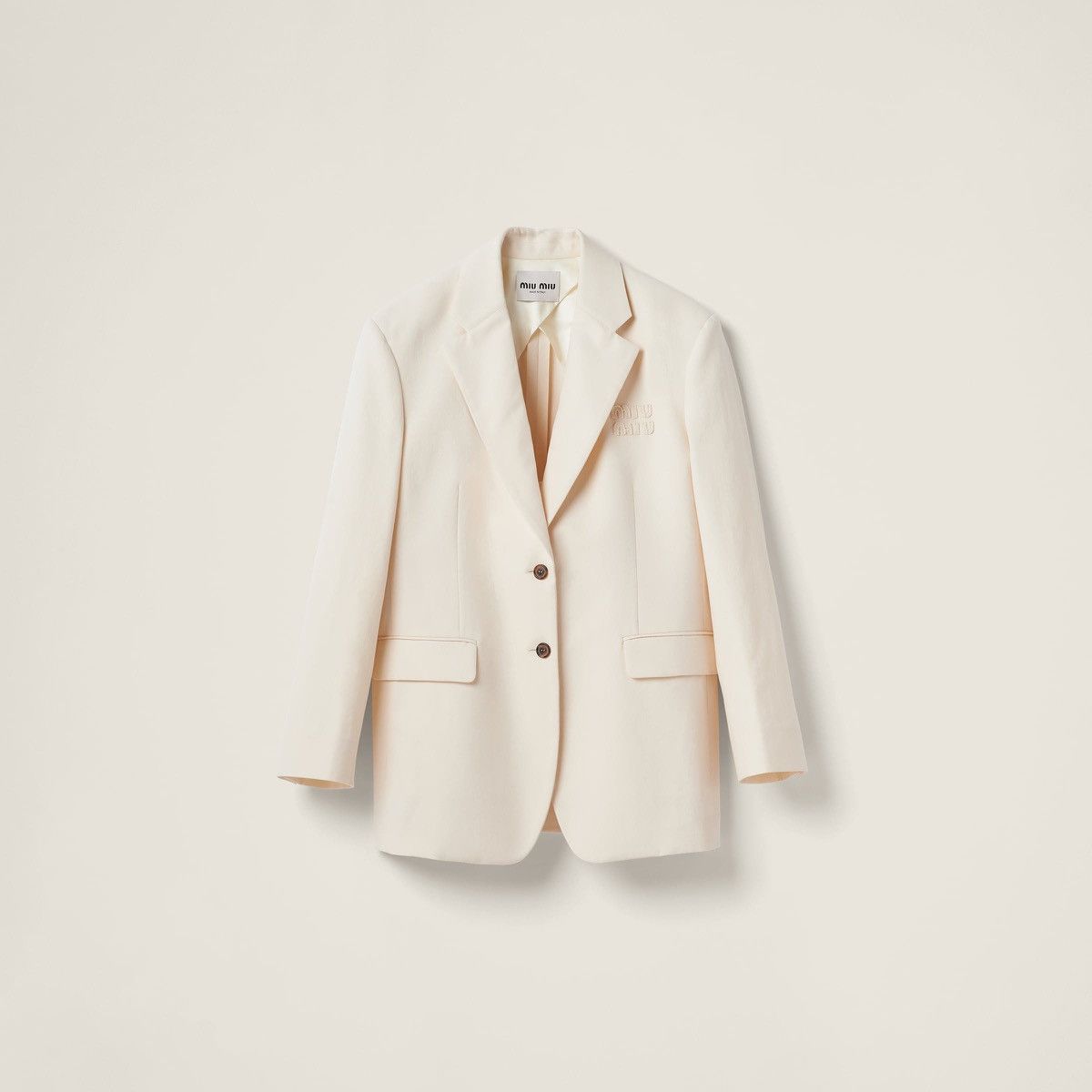 Miu Miu Miu-miu Single Breasted Canvas Logo Jacket Size XS / US 0-2 / IT 36-38 - 1 Thumbnail