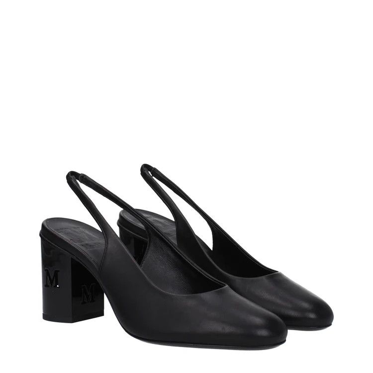 Max Mara ob1o1e1124 Leather Sandals in Black Size US 7 / IT 37 - 2 Thumbnail
