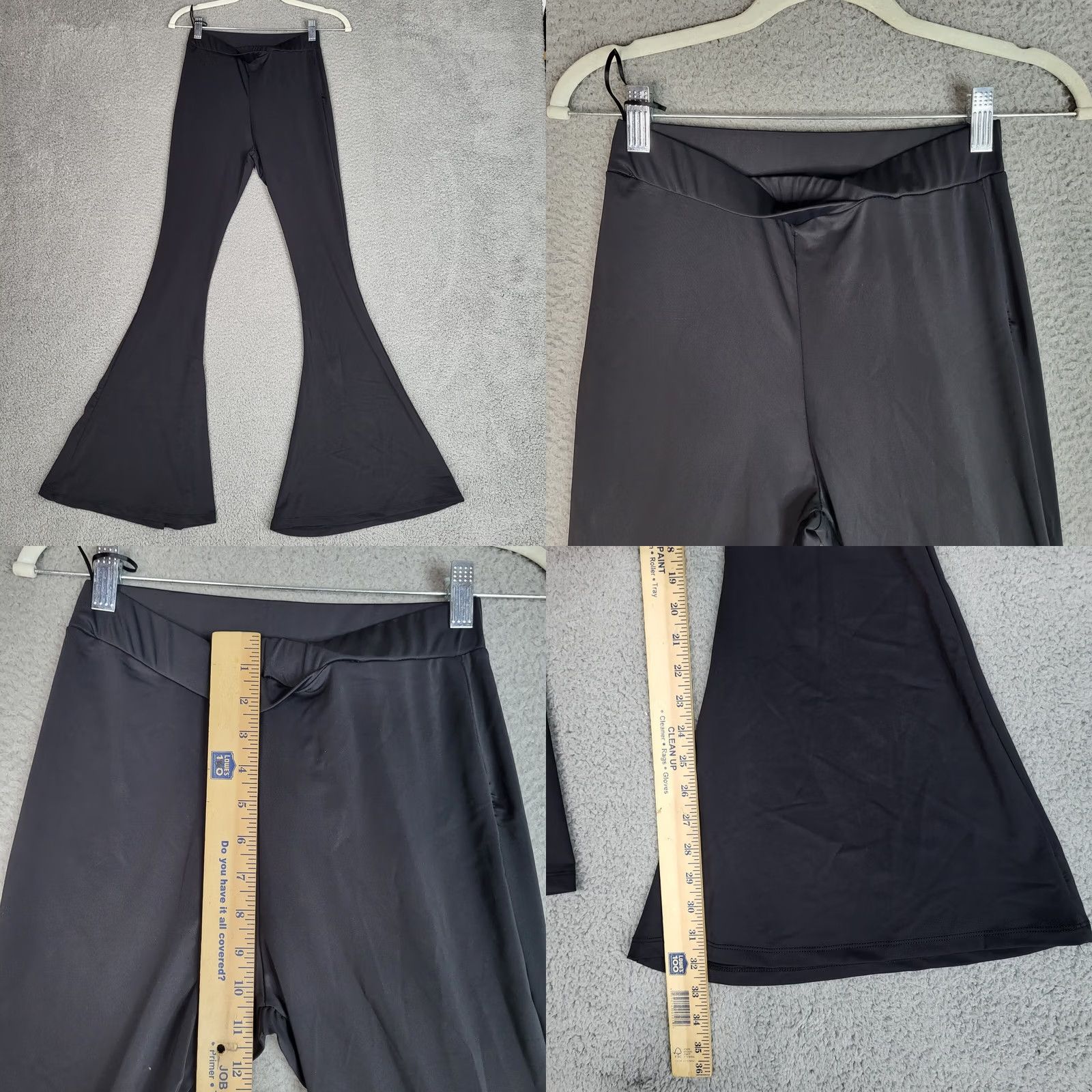 Vintage Verge Girl Black Flared Leg Pants Size 8 Stretch Women's Casual Size 30" / US 8 / IT 44 - 8 Thumbnail